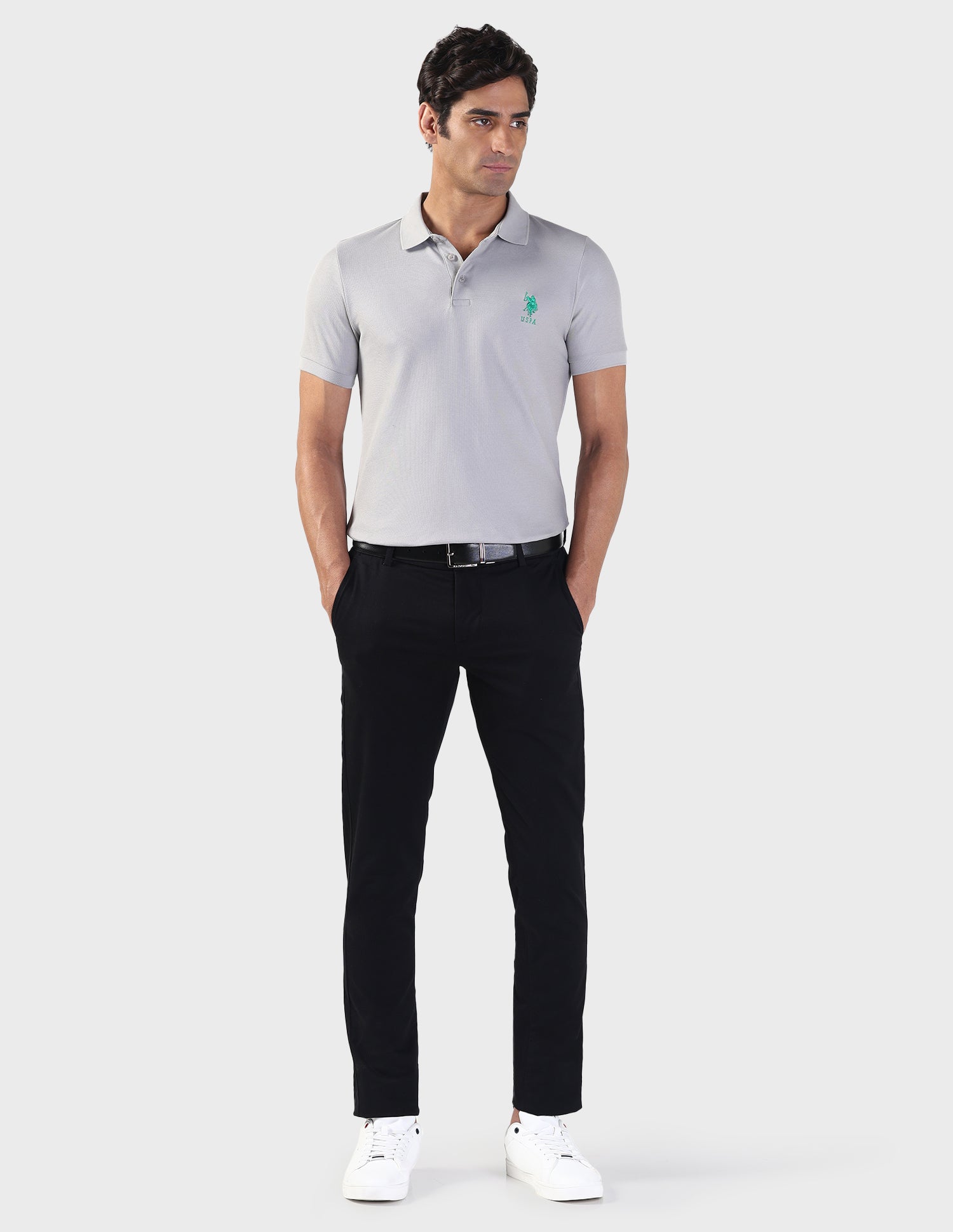 Liquid Cotton Slim Polo Shirt Grey - U.S. POLO ASSN. | Large