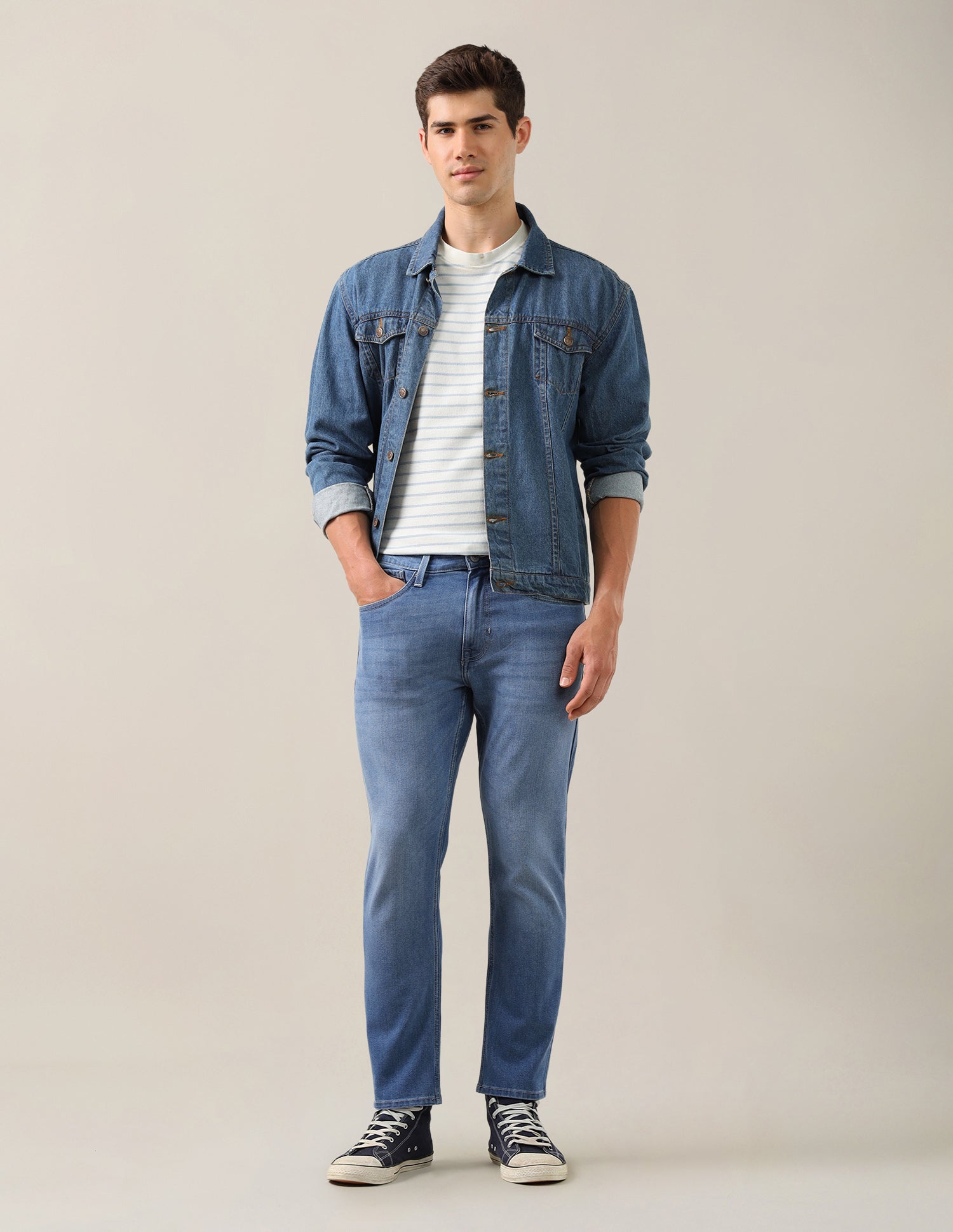 Cole Comfort Cropped Fit Blue Jeans Light Indigo - U.S. Polo Assn. India | Large