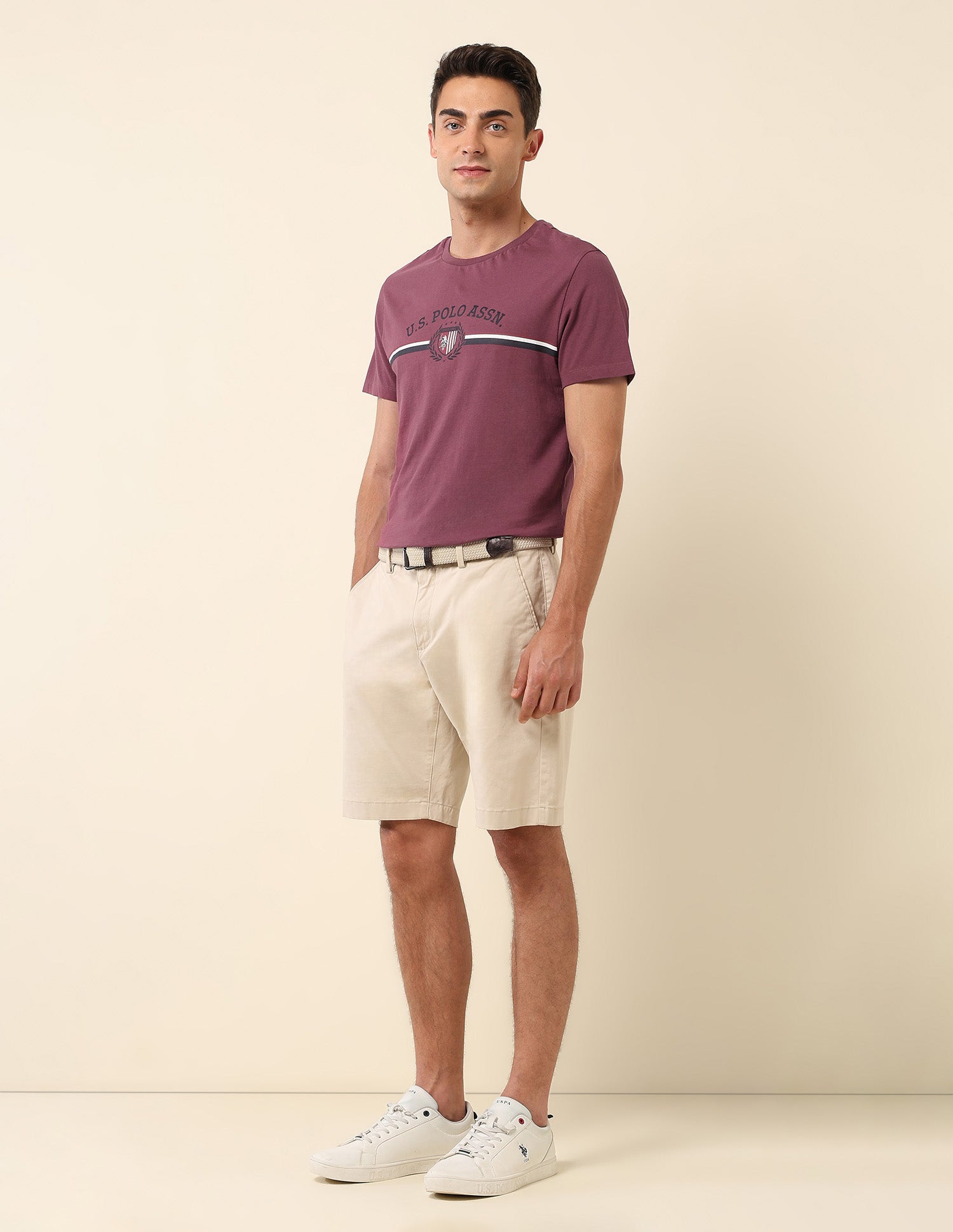 Pure Cotton Slim Fit T-Shirt Maroon - U.S. Polo Assn. India | Large