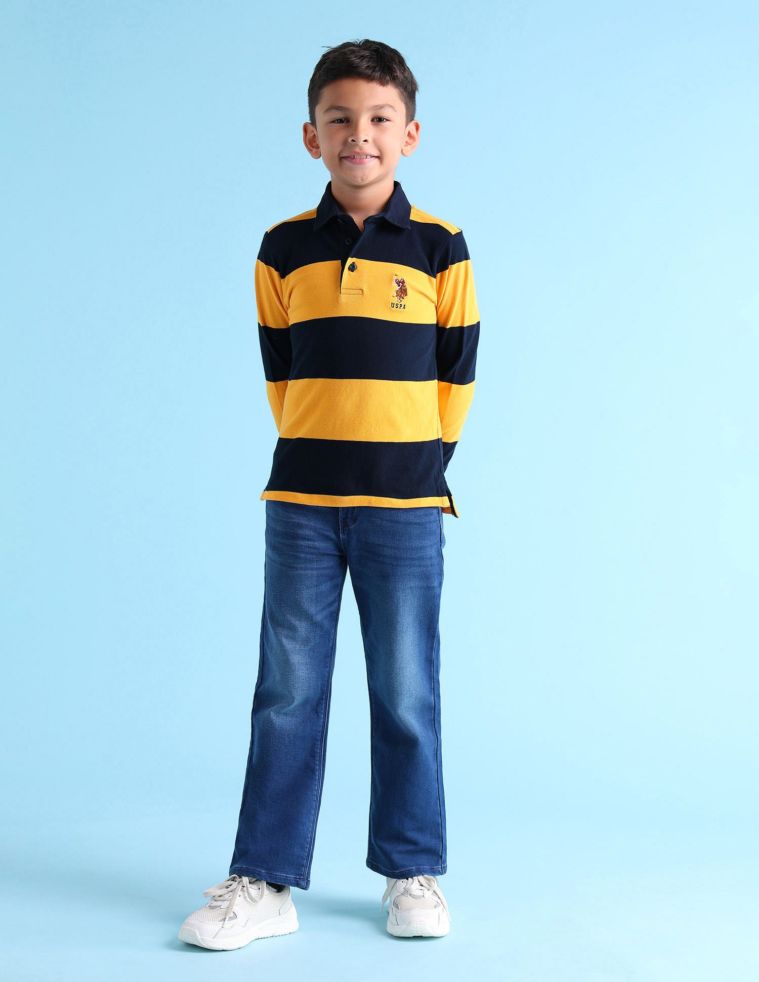 Regular fit Striped Polo Shirt Orange - U.S. Polo Assn. India | Large
