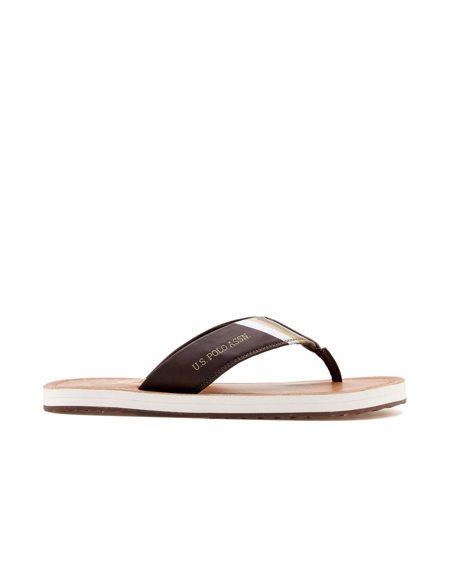 Men Patt 3 Slippers Brown - U.S. POLO ASSN. | Large