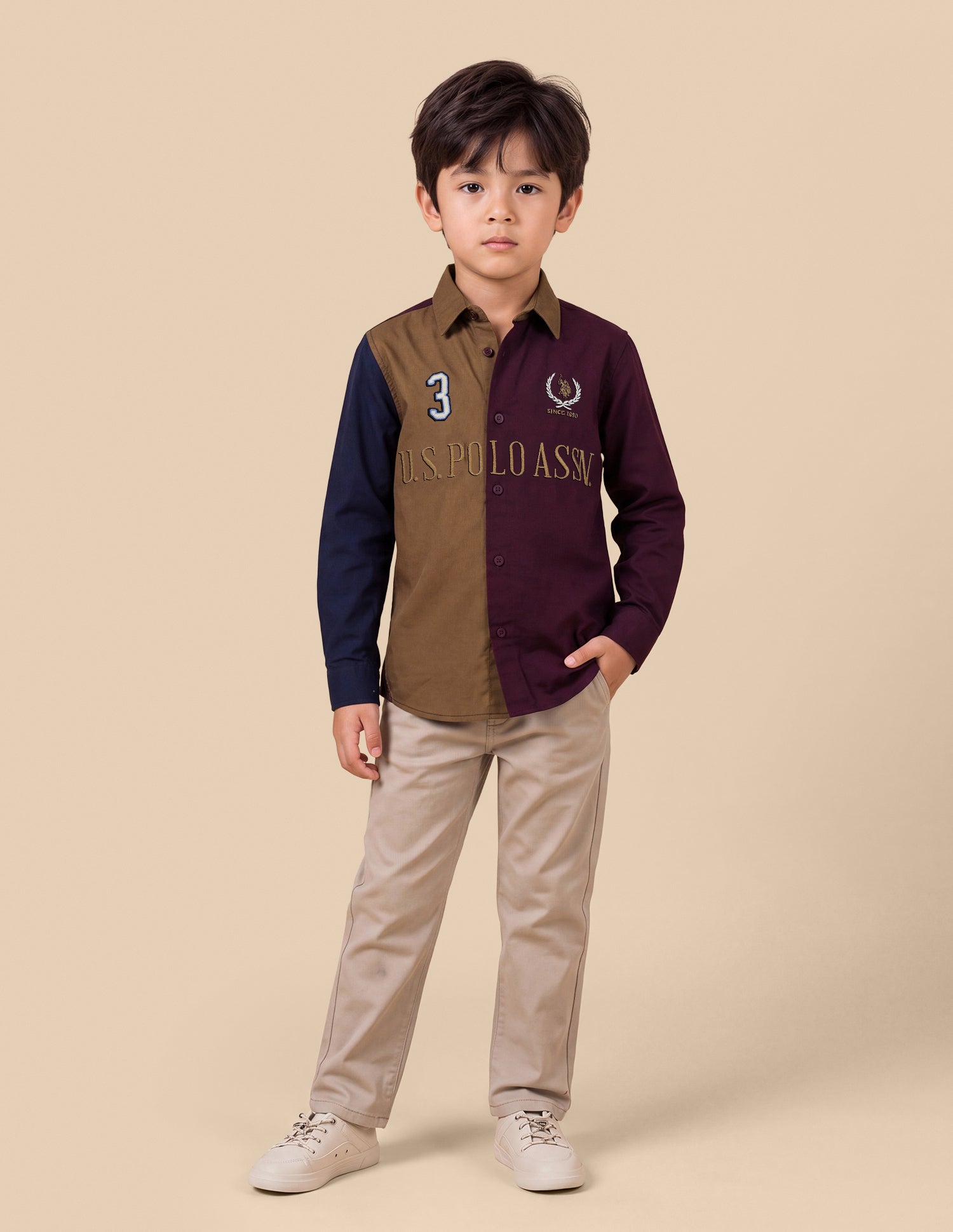 Brand Embroidered Oxford Shirt Navy - U.S. Polo Assn. India | Large