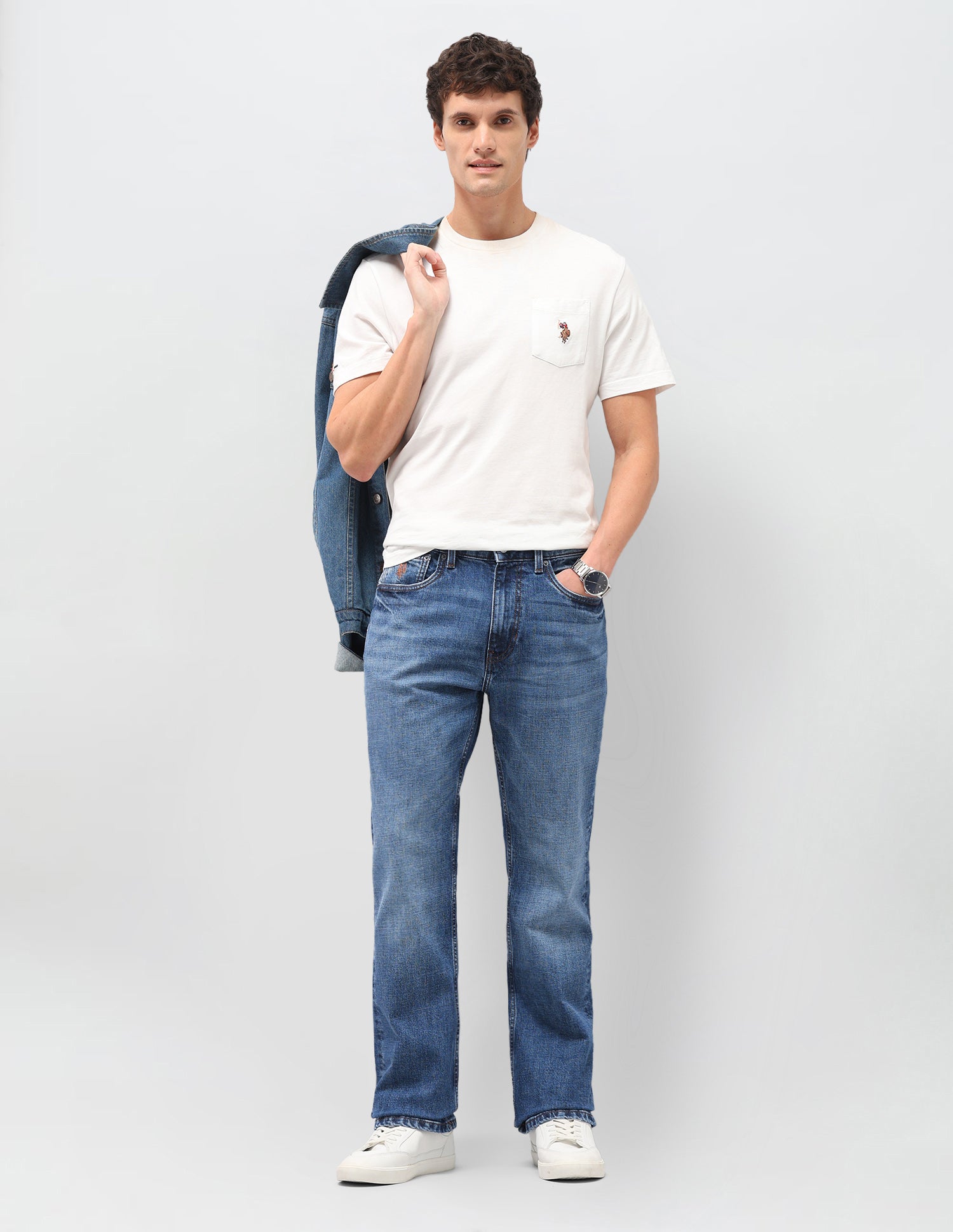 Connor Bootcut Fit Blue Jeans Mid Blue - U.S. Polo Assn. India | Large