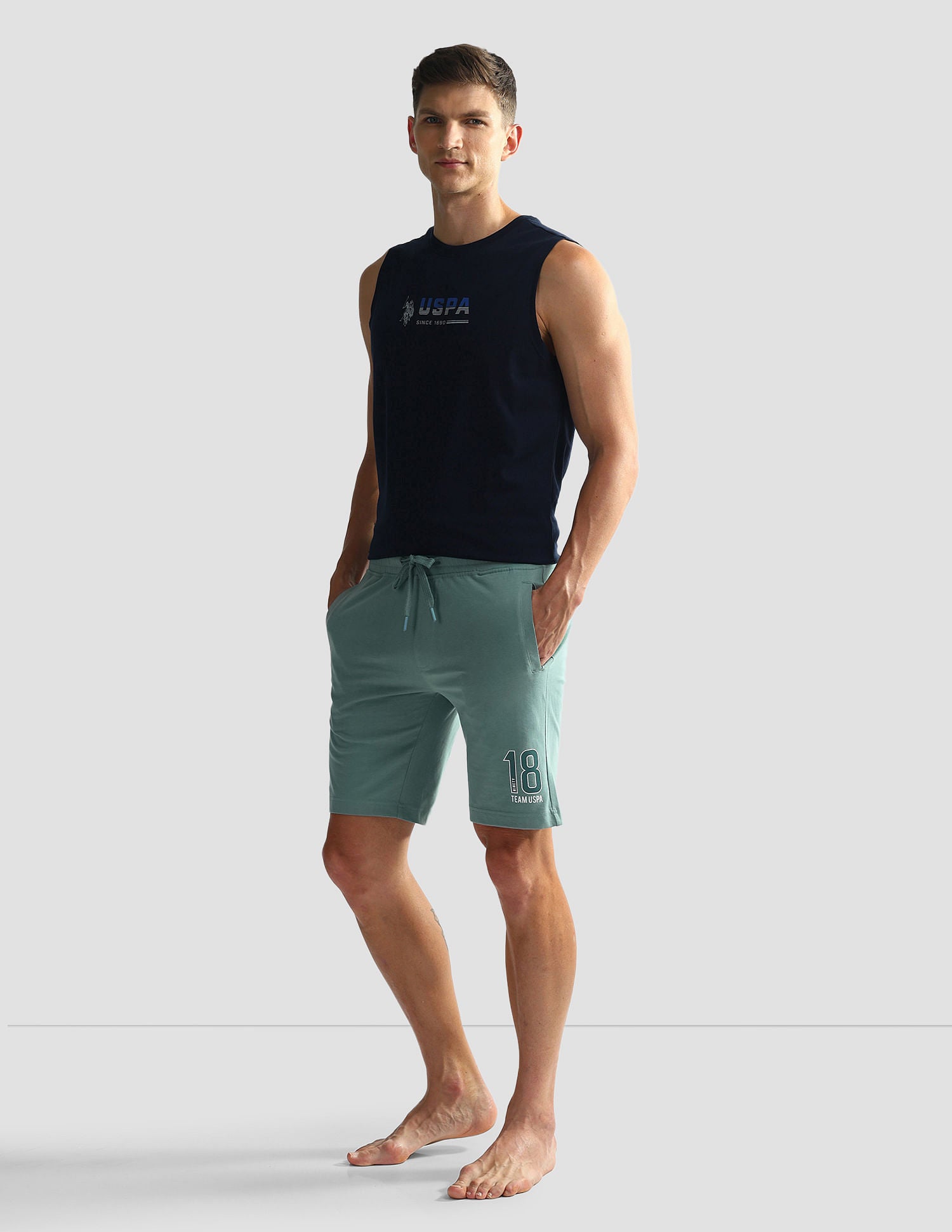 Solid Logo IYAQ Knit Shorts - Pack Of 1 Oil Blue - U.S. POLO ASSN. | Large