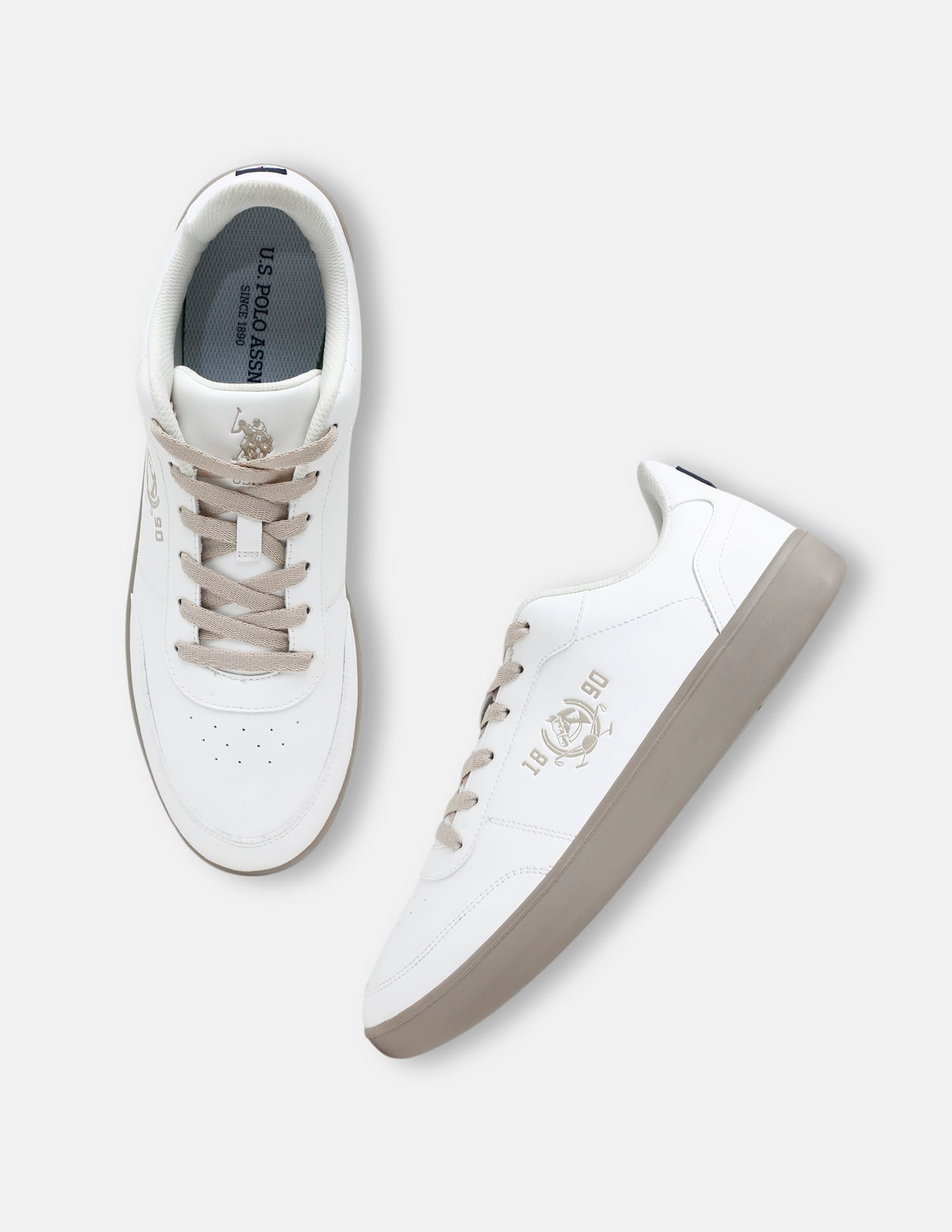 Men Lumen Solid Sneakers White - U.S. Polo Assn. India | Large