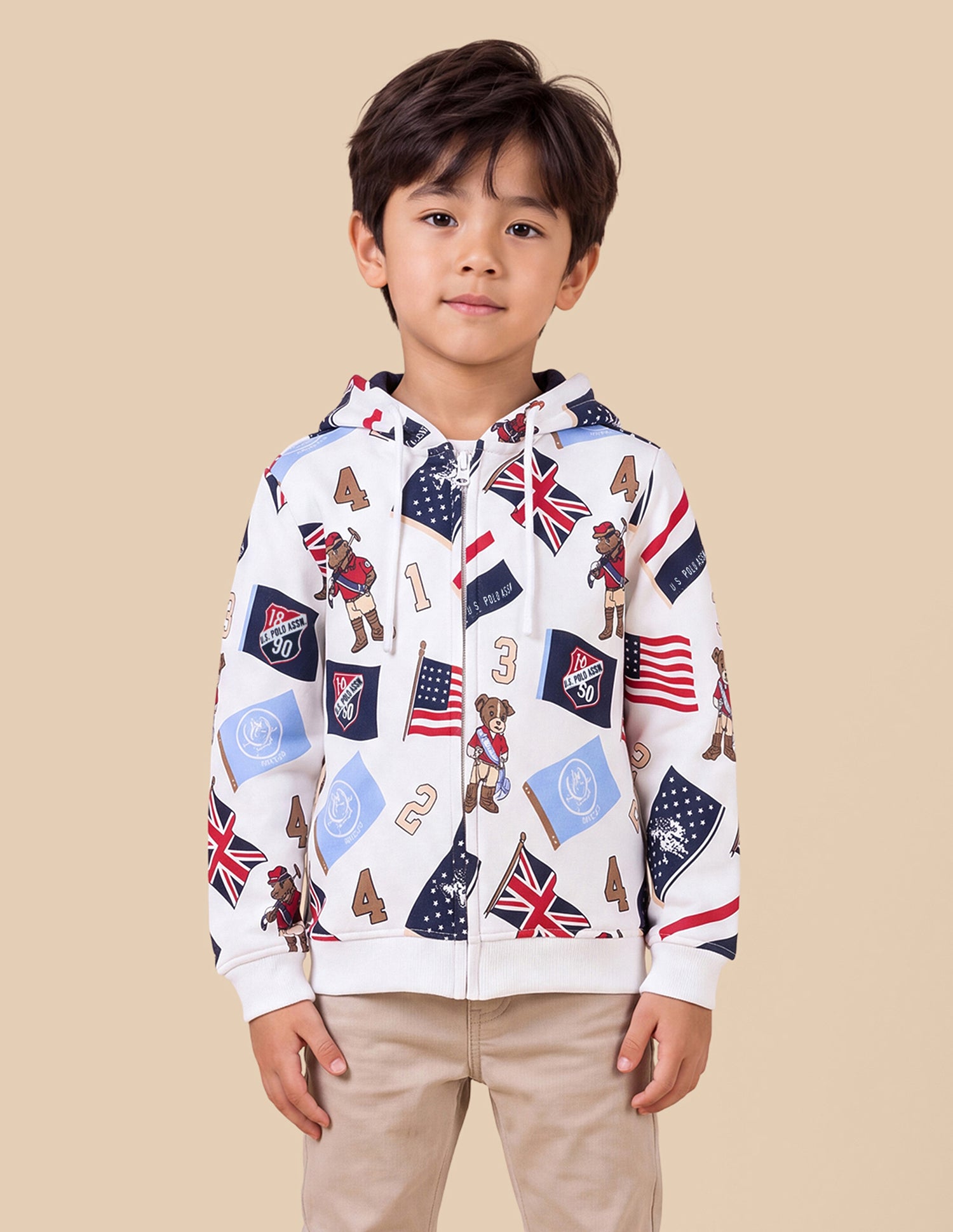 Graphic Brand Printed Regular Fit Sweatshirt White - U.S. Polo Assn. India | Large