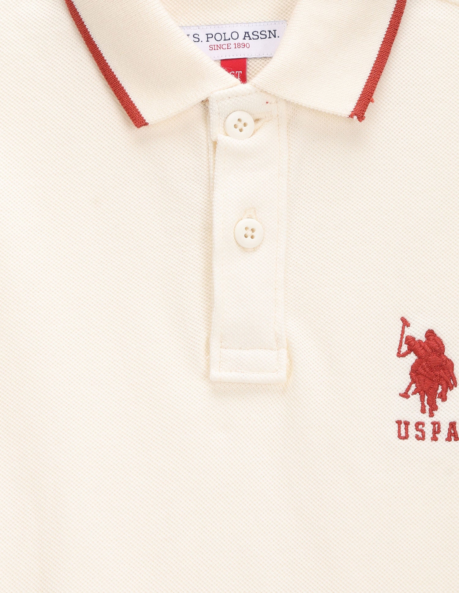 Boys Solid Polo Shirt Ecru - U.S. POLO ASSN. | Large