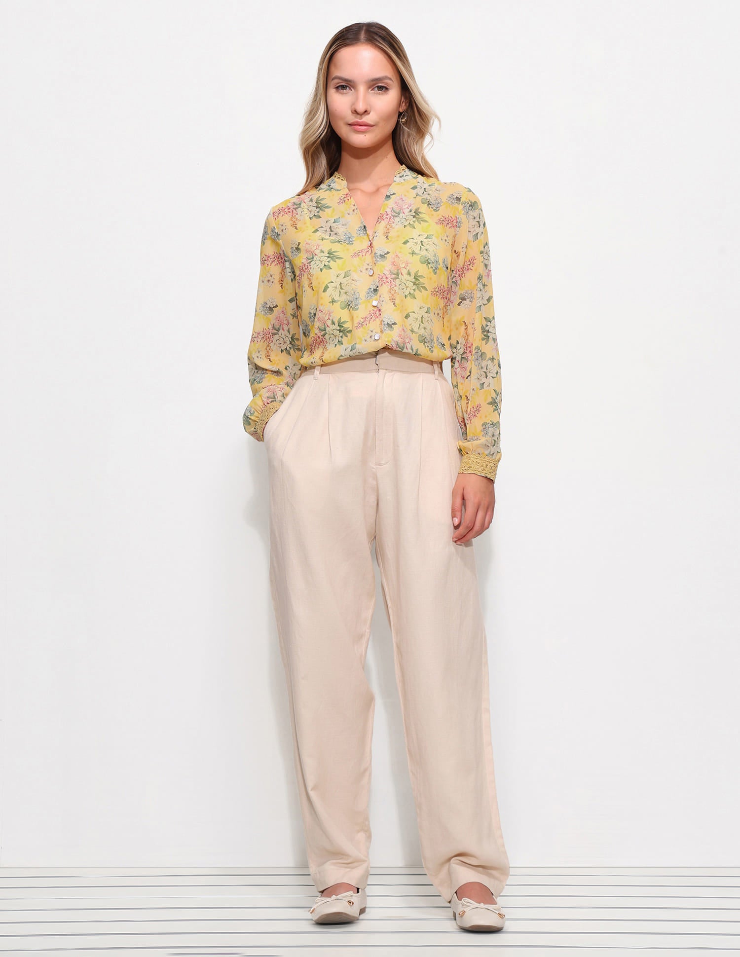 Floral Printed Regular Fit Top Yellow - U.S. Polo Assn. India | Large