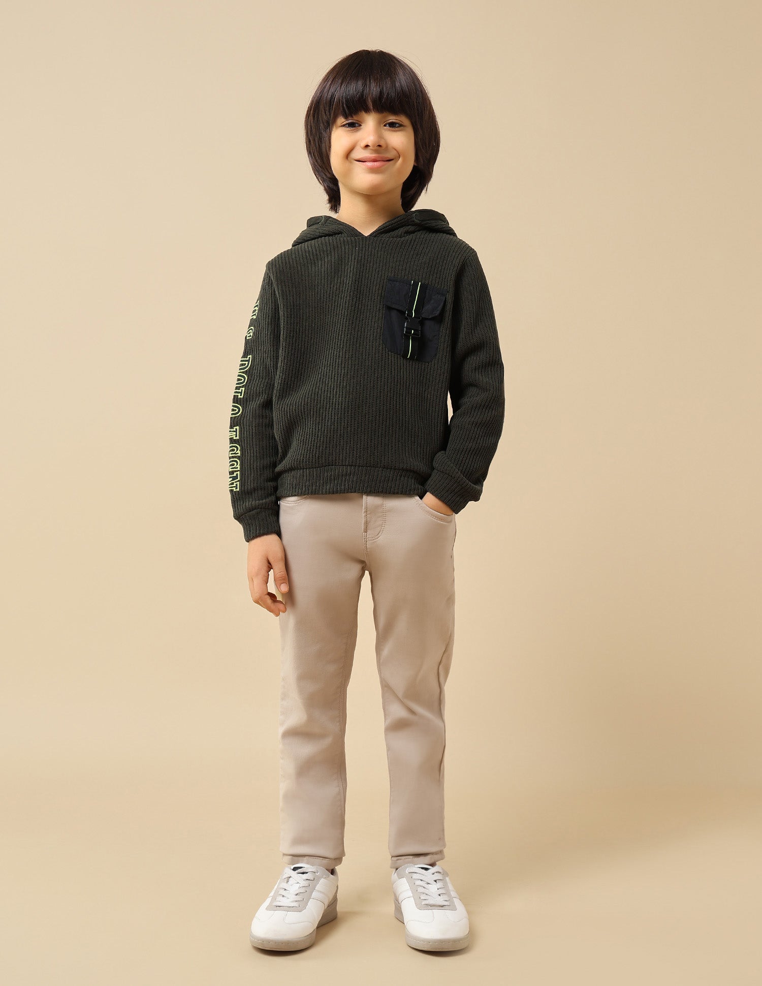 Boys Brand Embroidered Regular Fit Sweatshirt Olive - U.S. POLO ASSN. | Large