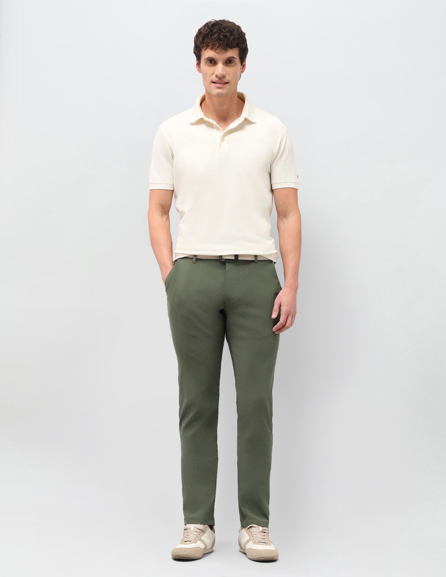 Satin Austin Slim Fit Trousers Olive - U.S. Polo Assn. India | Large