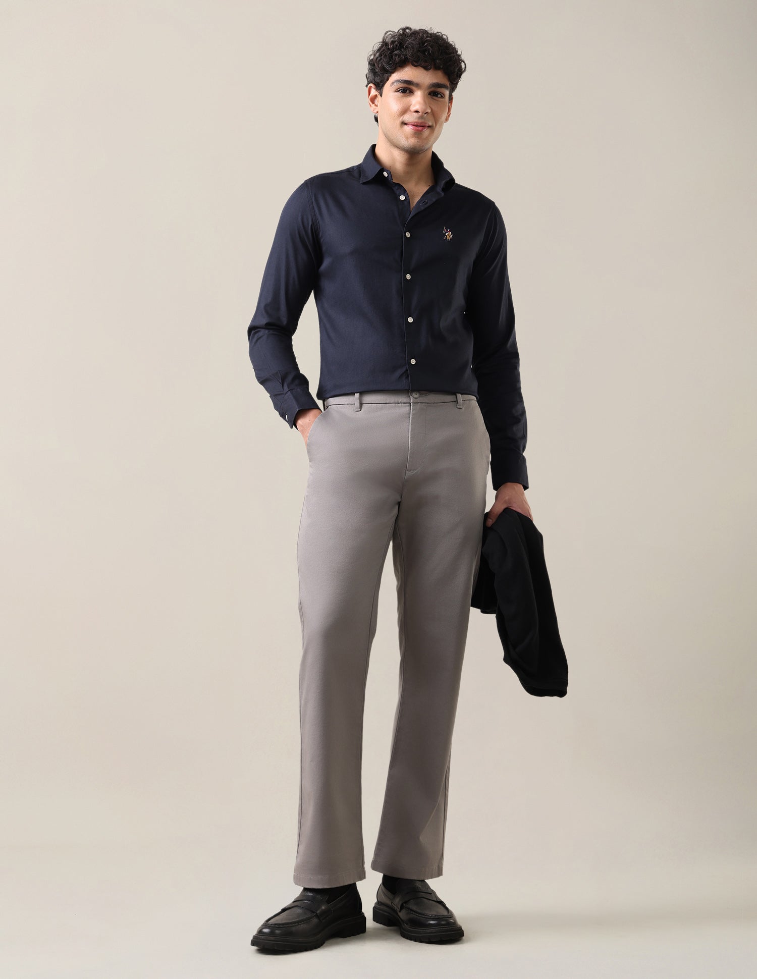 Twill Regular Fit Shirt Navy - U.S. Polo Assn. India | Large