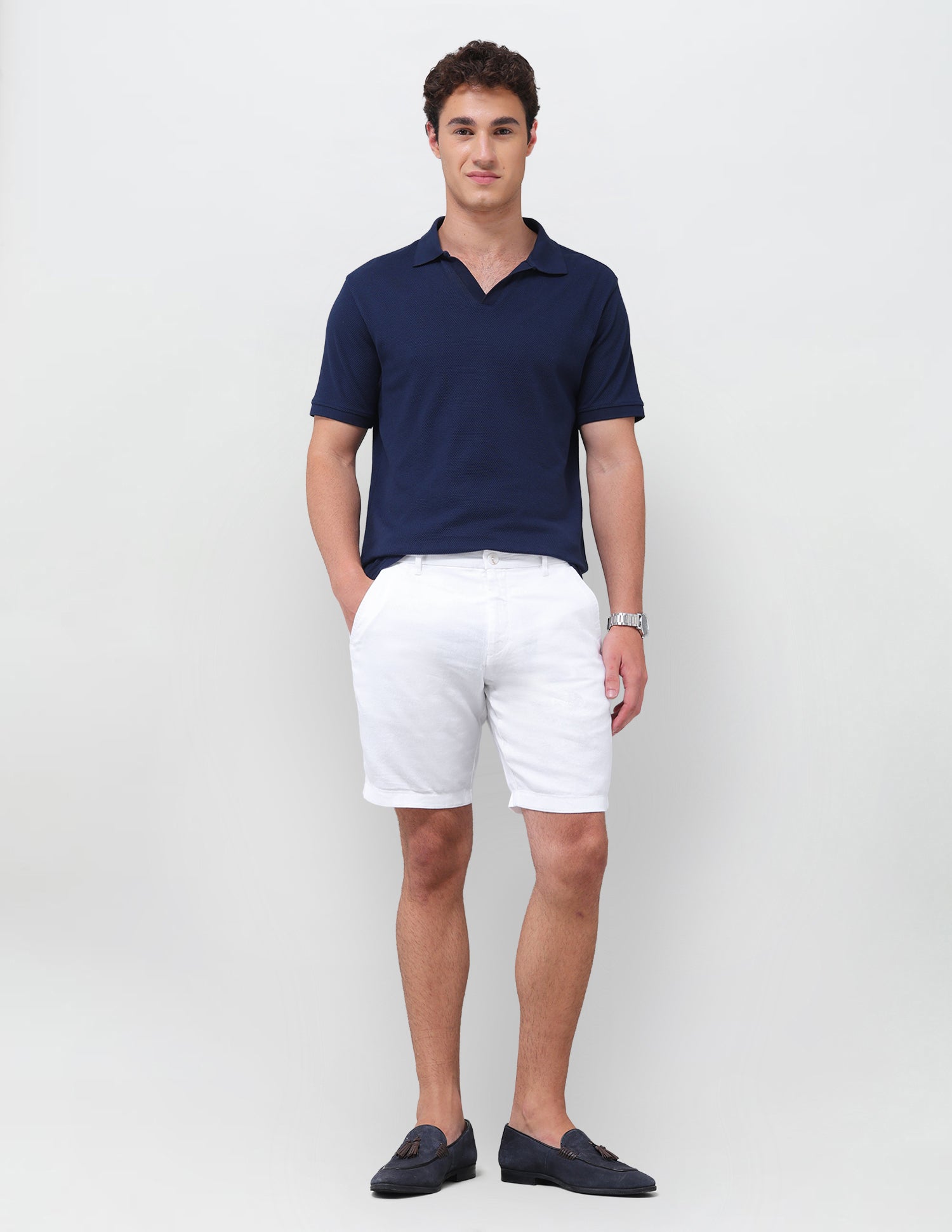Solid Slim Fit Chino Shorts White - U.S. Polo Assn. India | Large