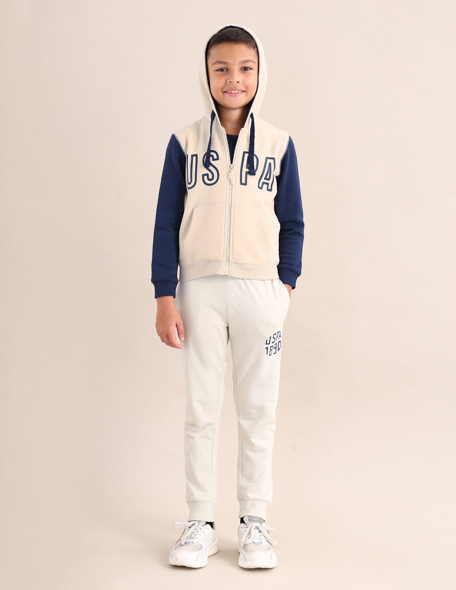 Boys Brand Printed Regular Fit Sweatshirt Nude - U.S. POLO ASSN. | Large