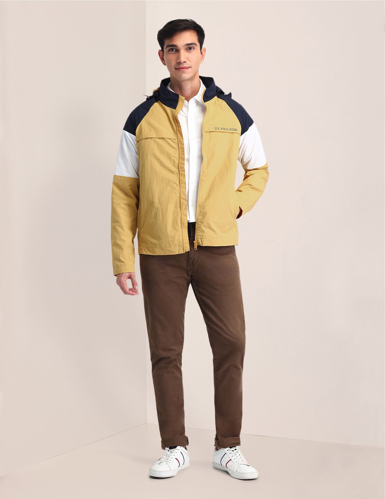 Regular Fit Solid Padded Jacket Navy - U.S. POLO ASSN. | Large