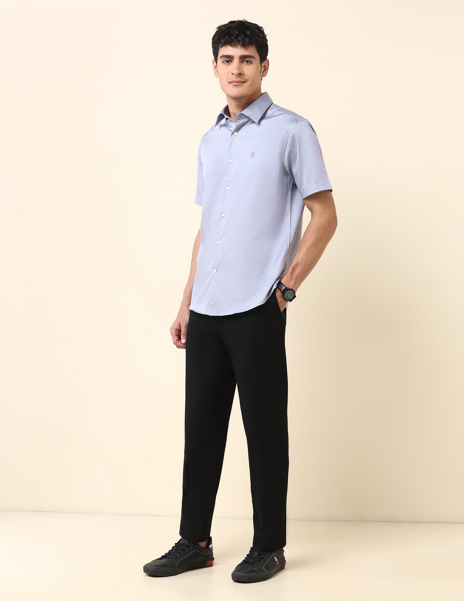 Solid Tailored Fit Shirt Grey - U.S. POLO ASSN. | Large