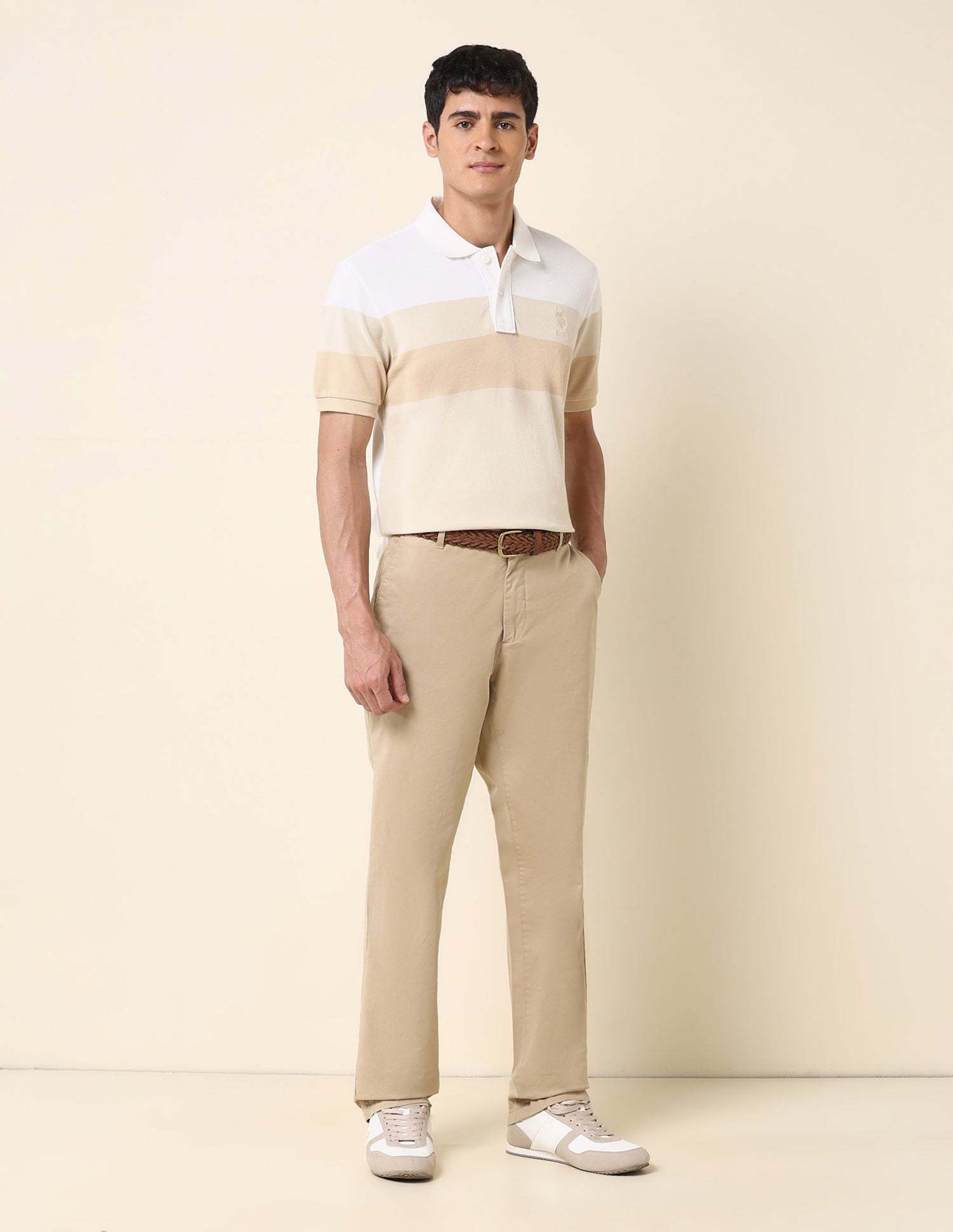Pure Cotton Classic Polo Shirt Off White - U.S. Polo Assn. India | Large