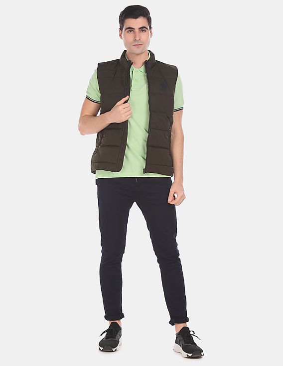 Sleeveless Quilted Gilet Jacket Olive - U.S. Polo Assn. India | Large