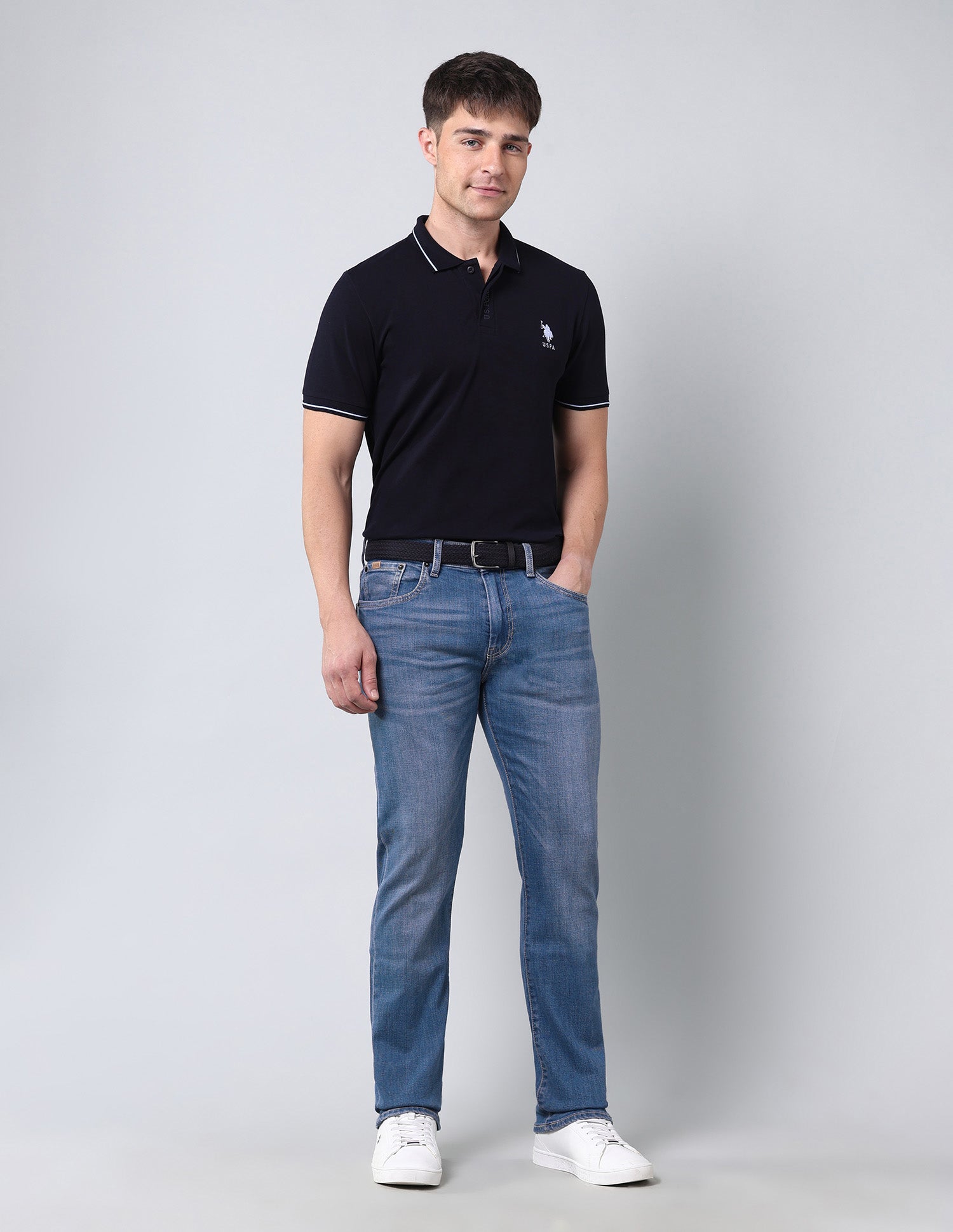 Mid Rise Harold Slim Straight Fit Jeans Blue - U.S. Polo Assn. India | Large