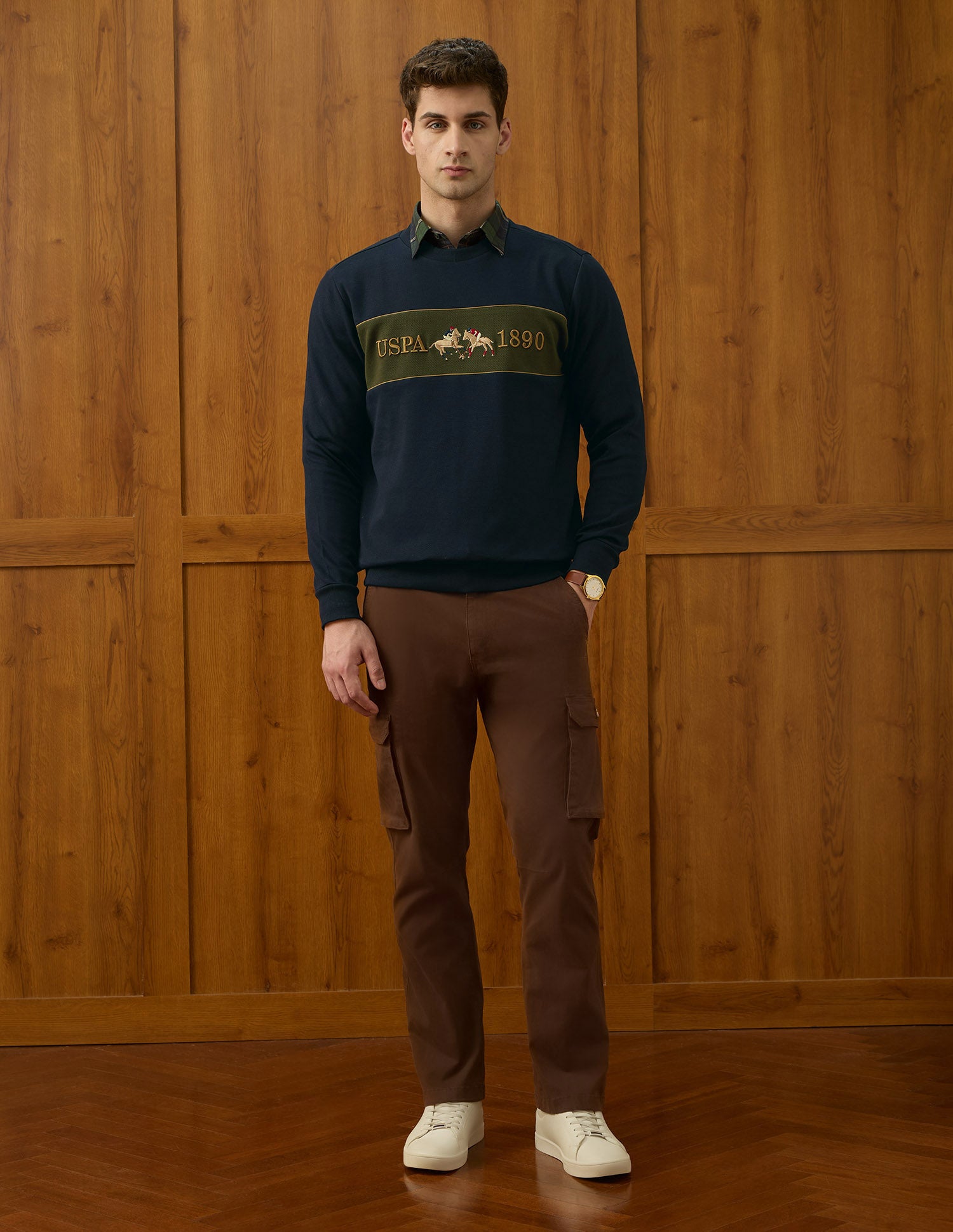 Brand Embroidered Varsity Theatre Sweatshirt Navy - U.S. POLO ASSN. | Large