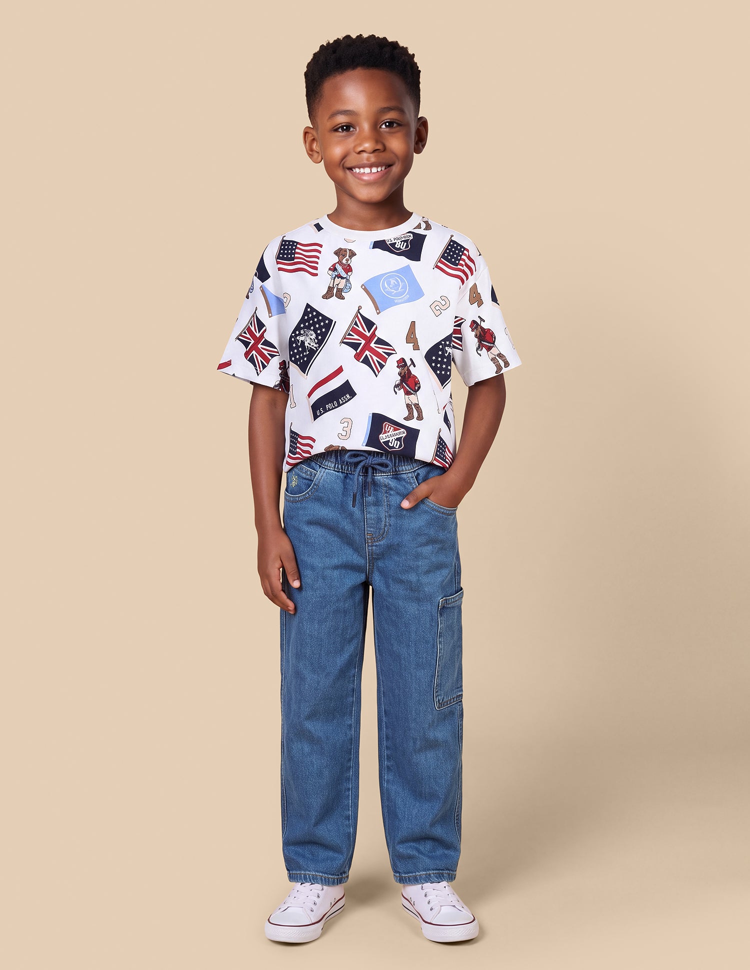 Shawn Baggy Fit Blue Cargo Jeans Blue - U.S. Polo Assn. India | Large