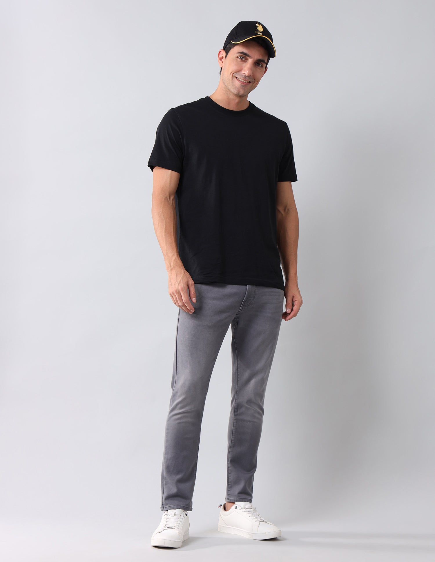 Henry Tapered Cropped Fit Grey Jeans Grey - U.S. Polo Assn. India | Large