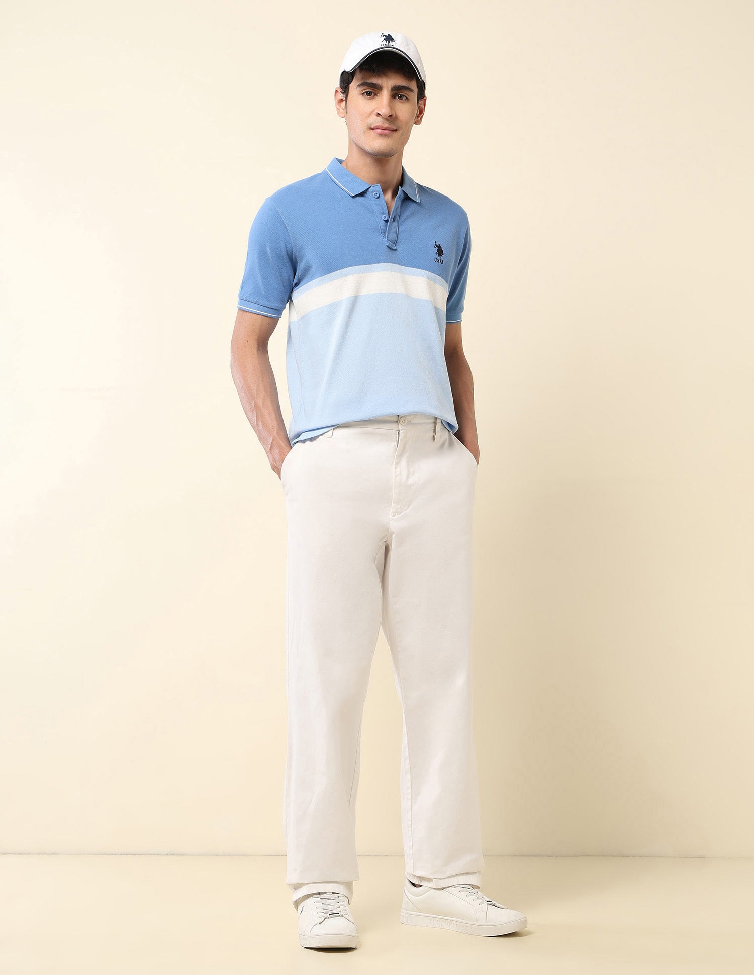 Colourblocked Summer Splash Polo Shirt Light Blue - U.S. Polo Assn. India | Large