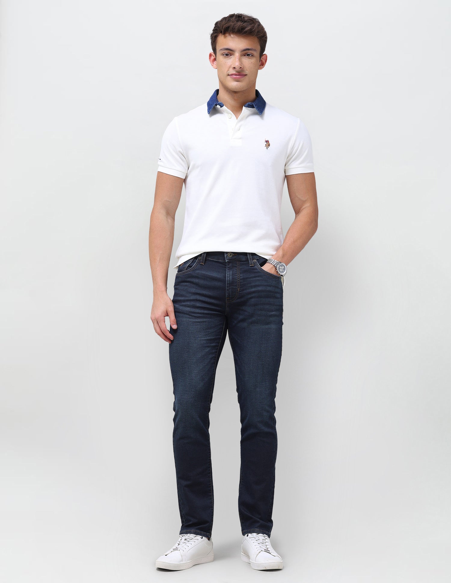 Regallo Skinny Fit Blue Jeans Dark Blue - U.S. Polo Assn. India | Large