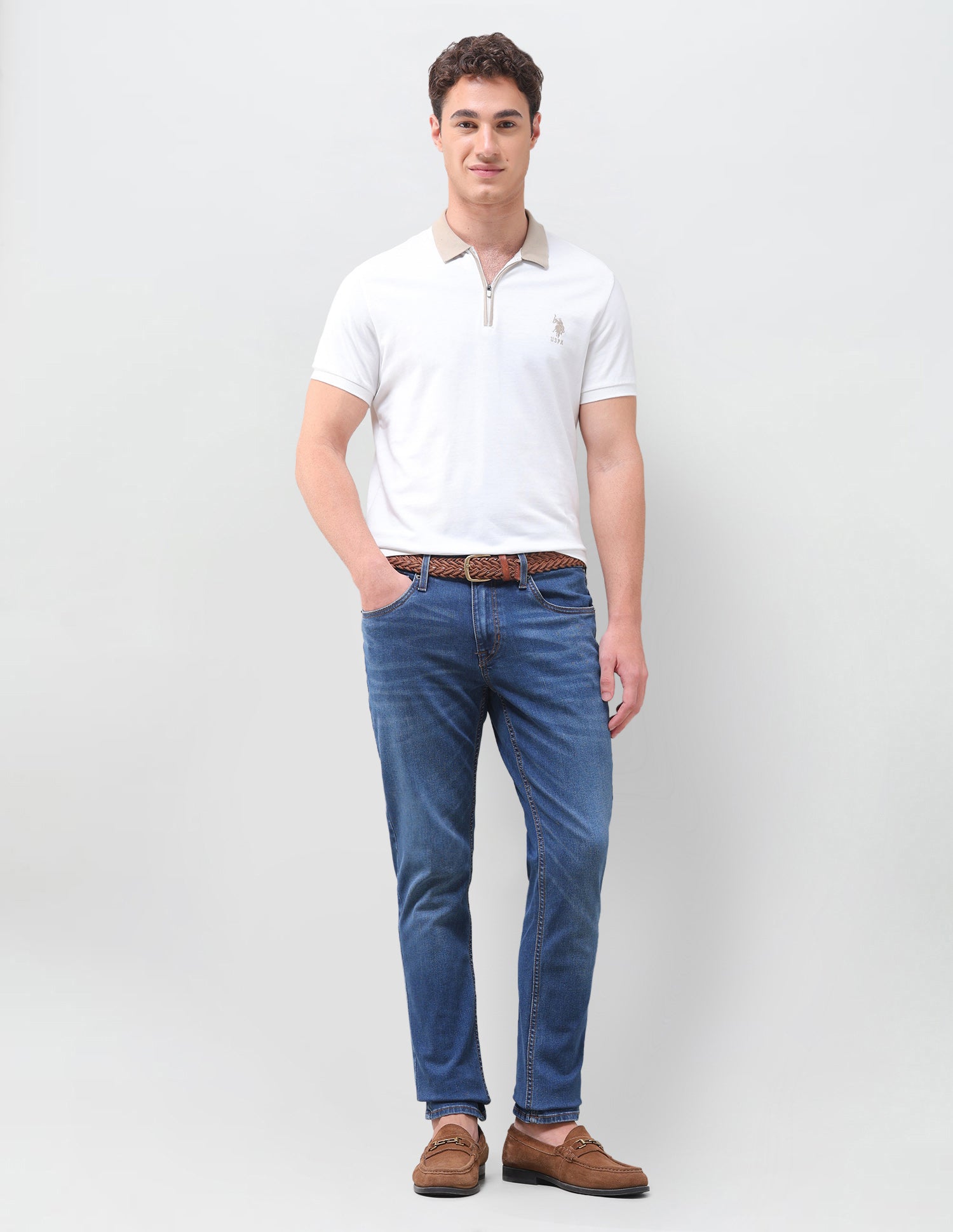 Brandon Slim-Tapered Fit Blue Jeans Indigo - U.S. Polo Assn. India | Large