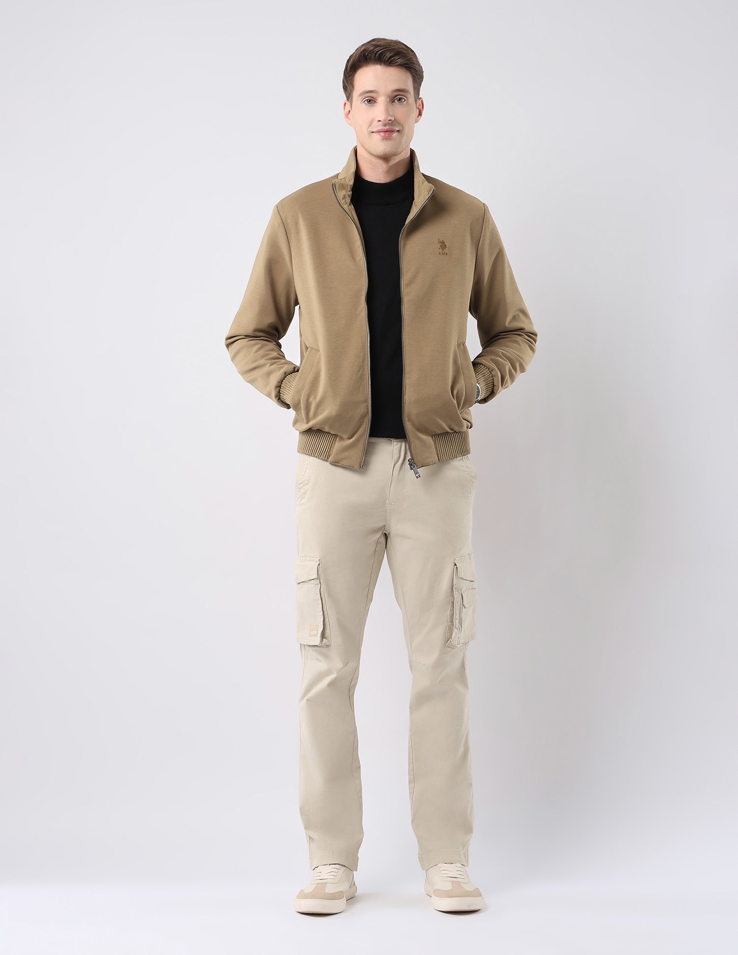 Reversible Heathered Regular Fit Jacket Brown - U.S. Polo Assn. India | Large