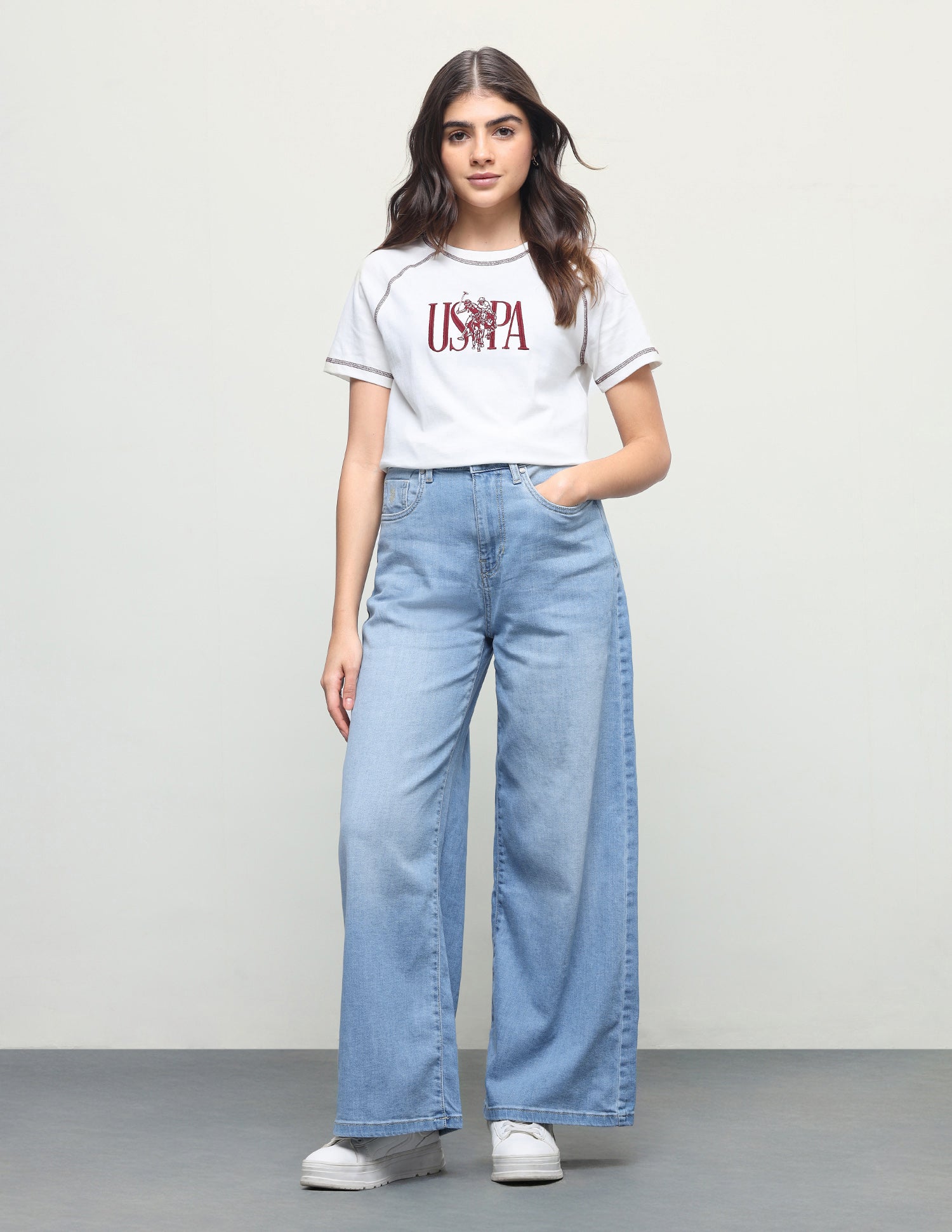 Ultra Wideleg Fit Blue Jeans Blue - U.S. Polo Assn. India | Large