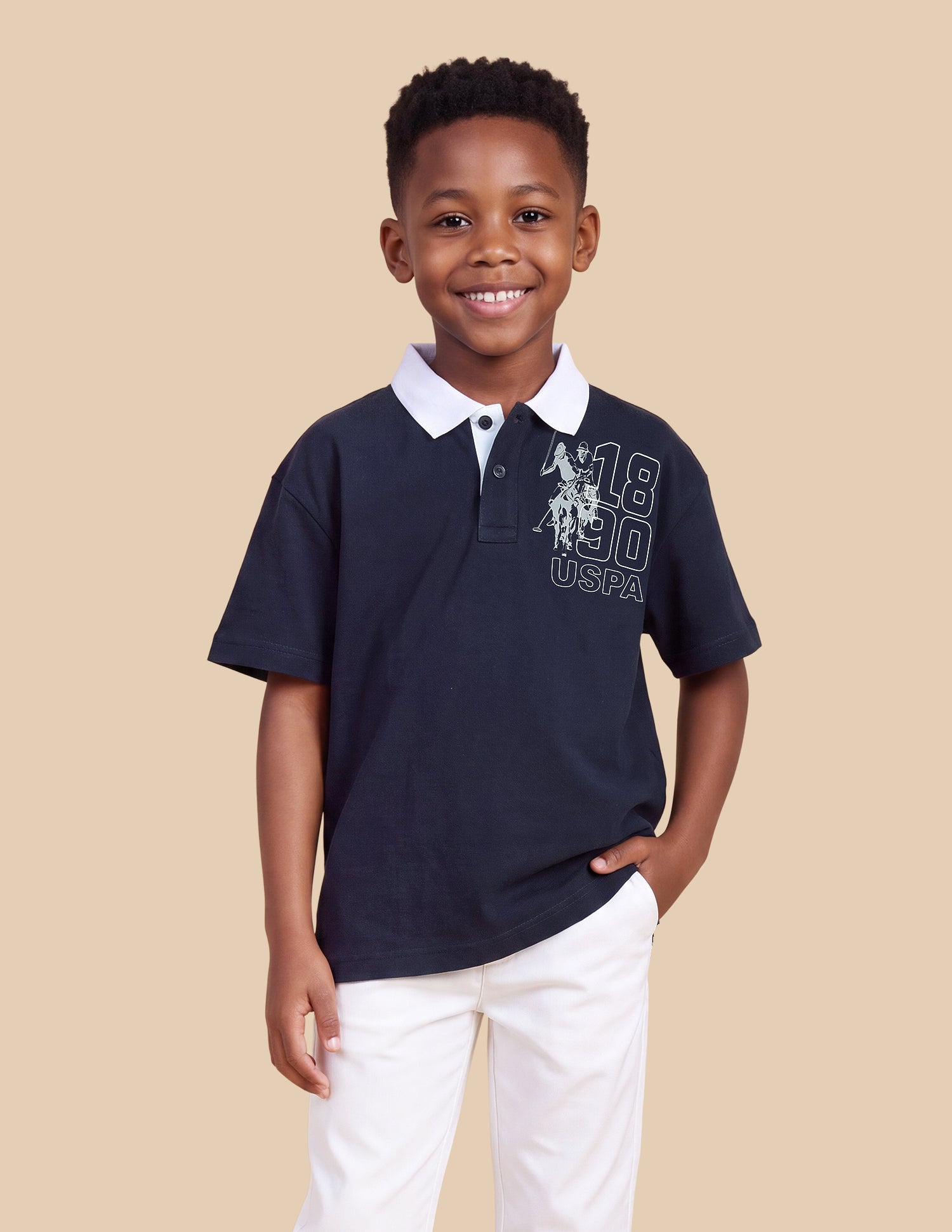 Solid Oversized Fit Polo Shirt Navy - U.S. Polo Assn. India | Large