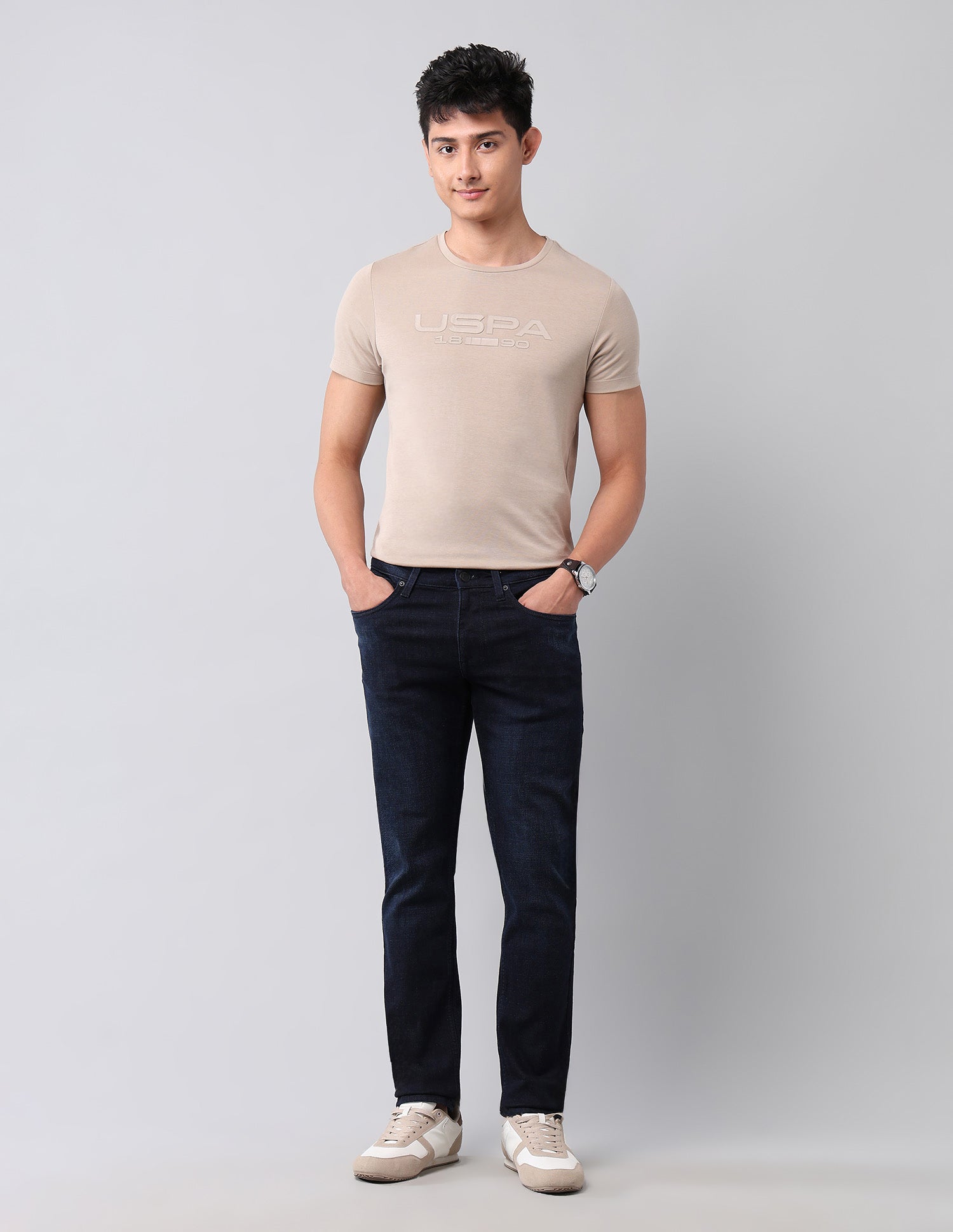 Brandon Slim Tapered Fit Blue Jeans Dark Blue - U.S. POLO ASSN. | Large