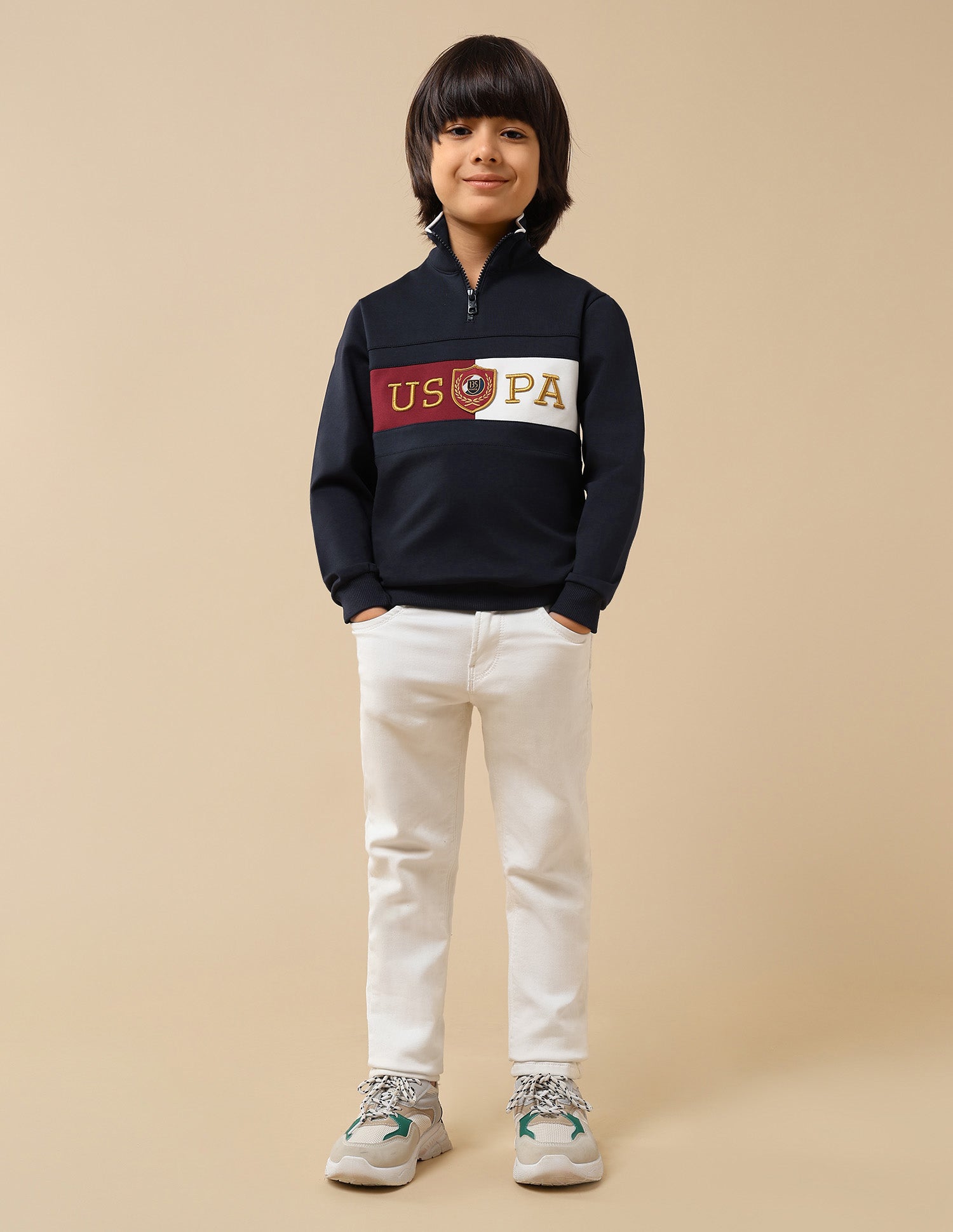 Boys Brand Embroidered Regular Fit Sweatshirt Navy - U.S. POLO ASSN. | Large