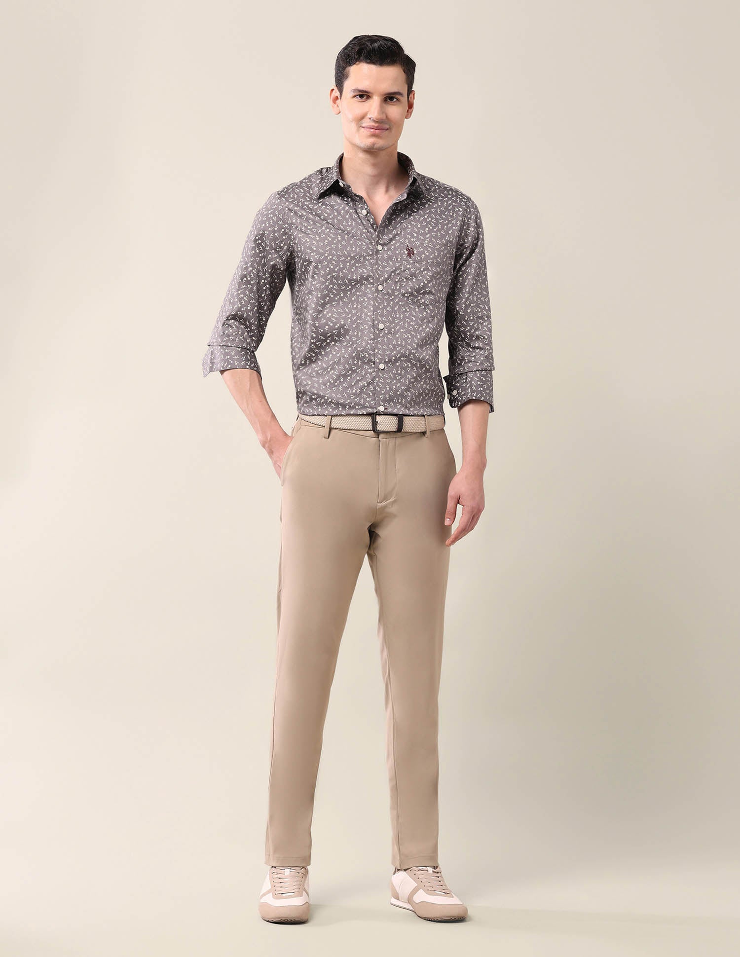 Floral Tailored Fit Shirt Grey - U.S. POLO ASSN. | Large