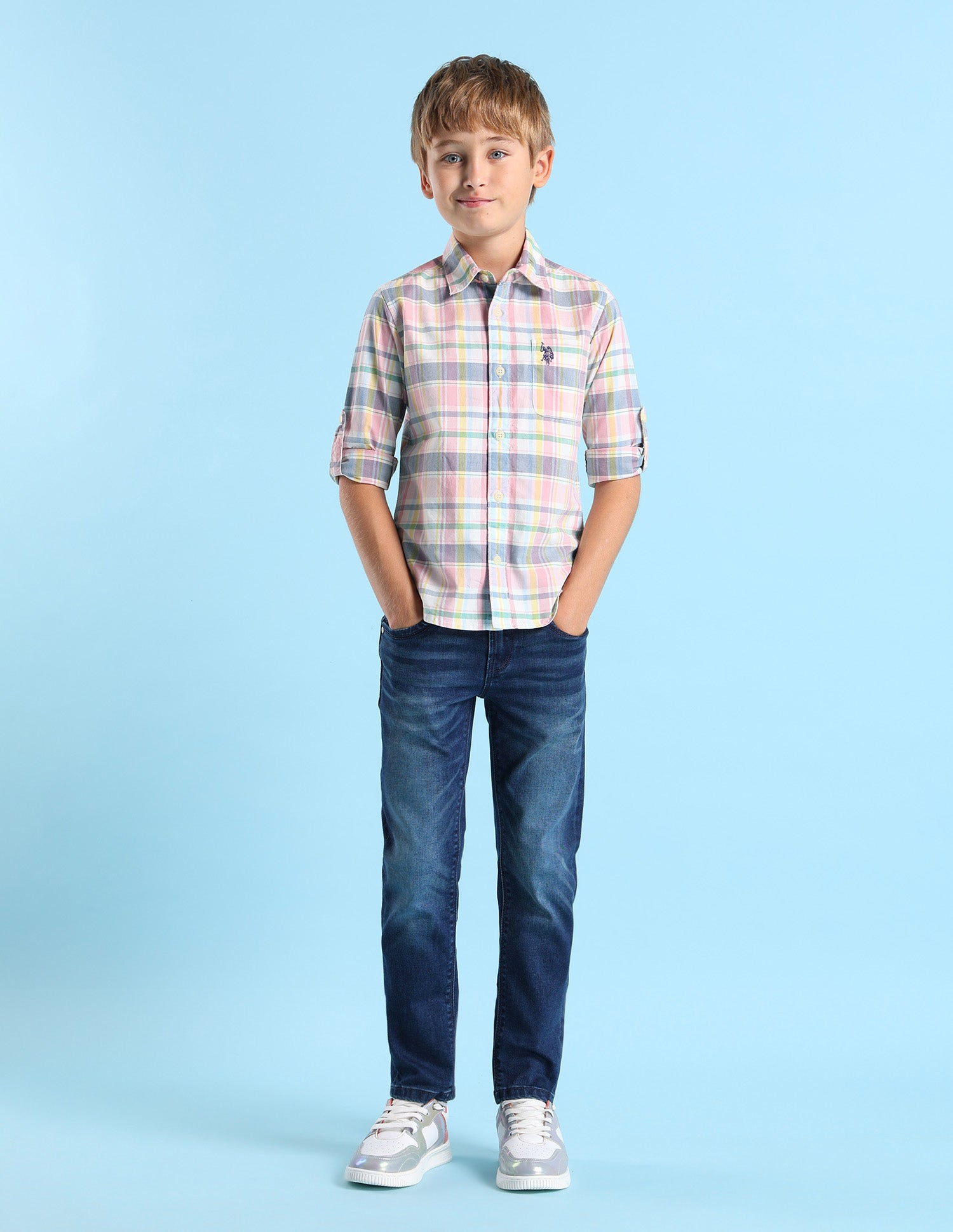 Boys Pure Cotton Regular Fit Shirt Pink - U.S. POLO ASSN. | Large