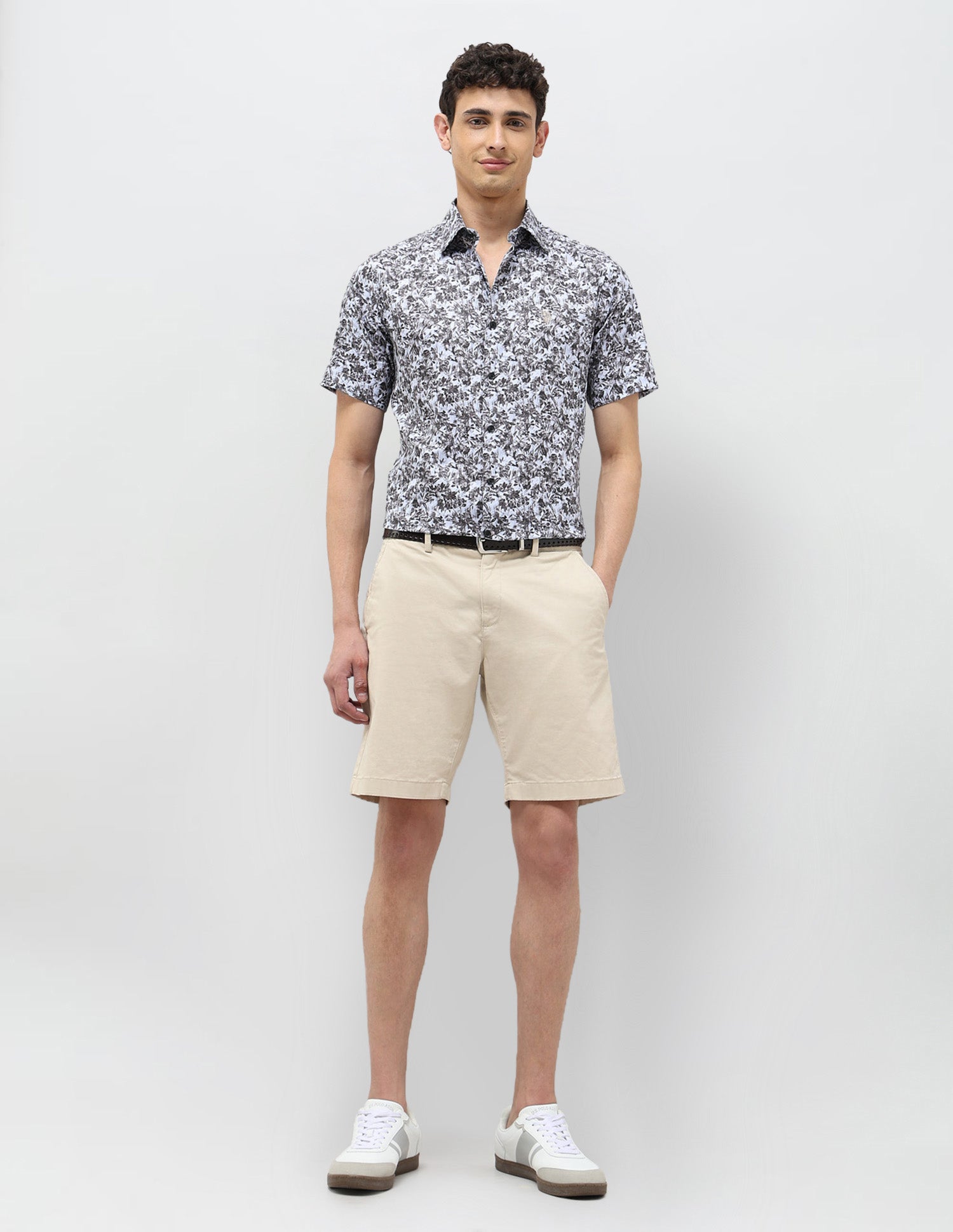 Floral Printed Tailored Fit Shirt Brown - U.S. POLO ASSN. | Large