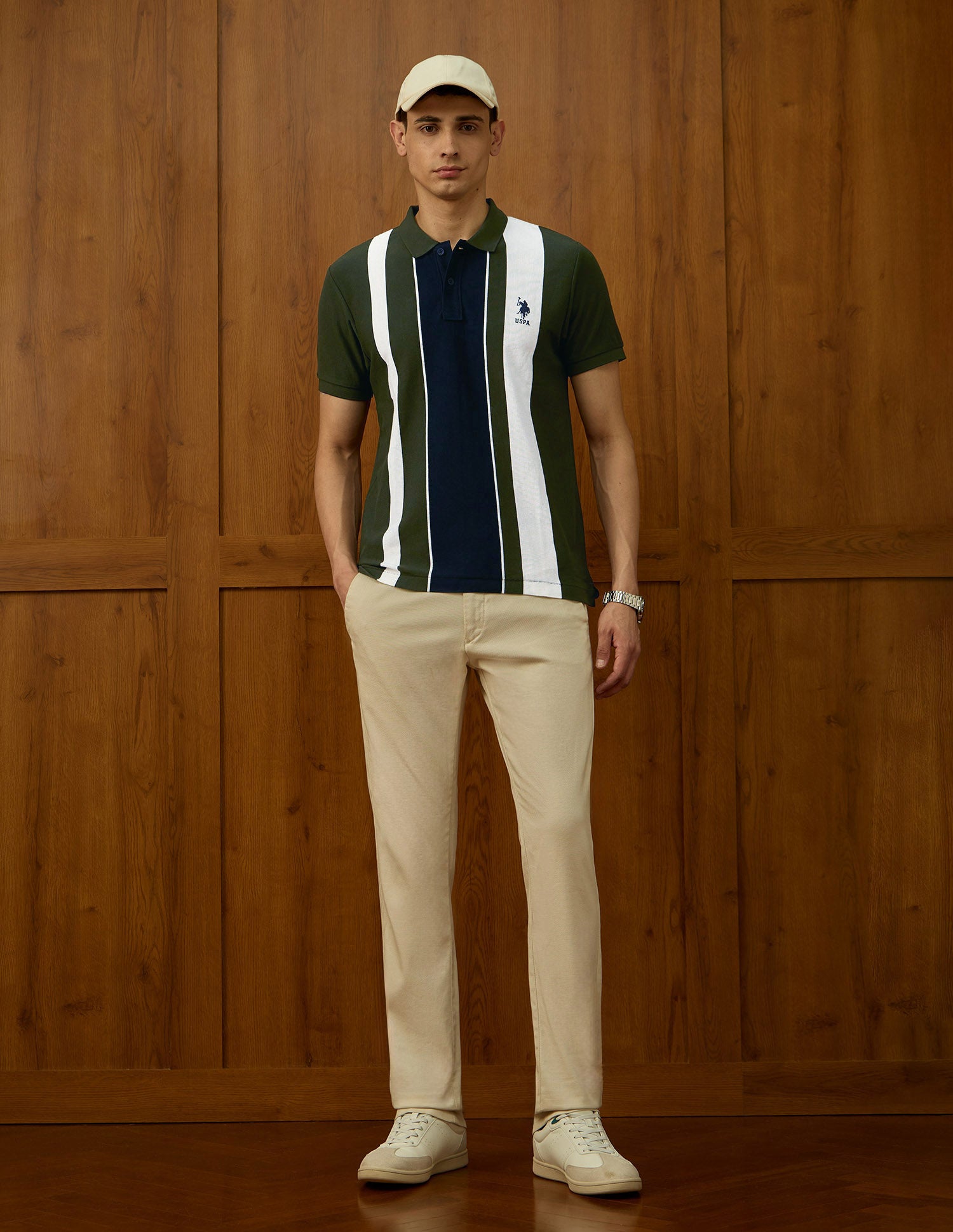 Colorblocked Varsity Theatre Polo Shirt Olive - U.S. POLO ASSN. | Large