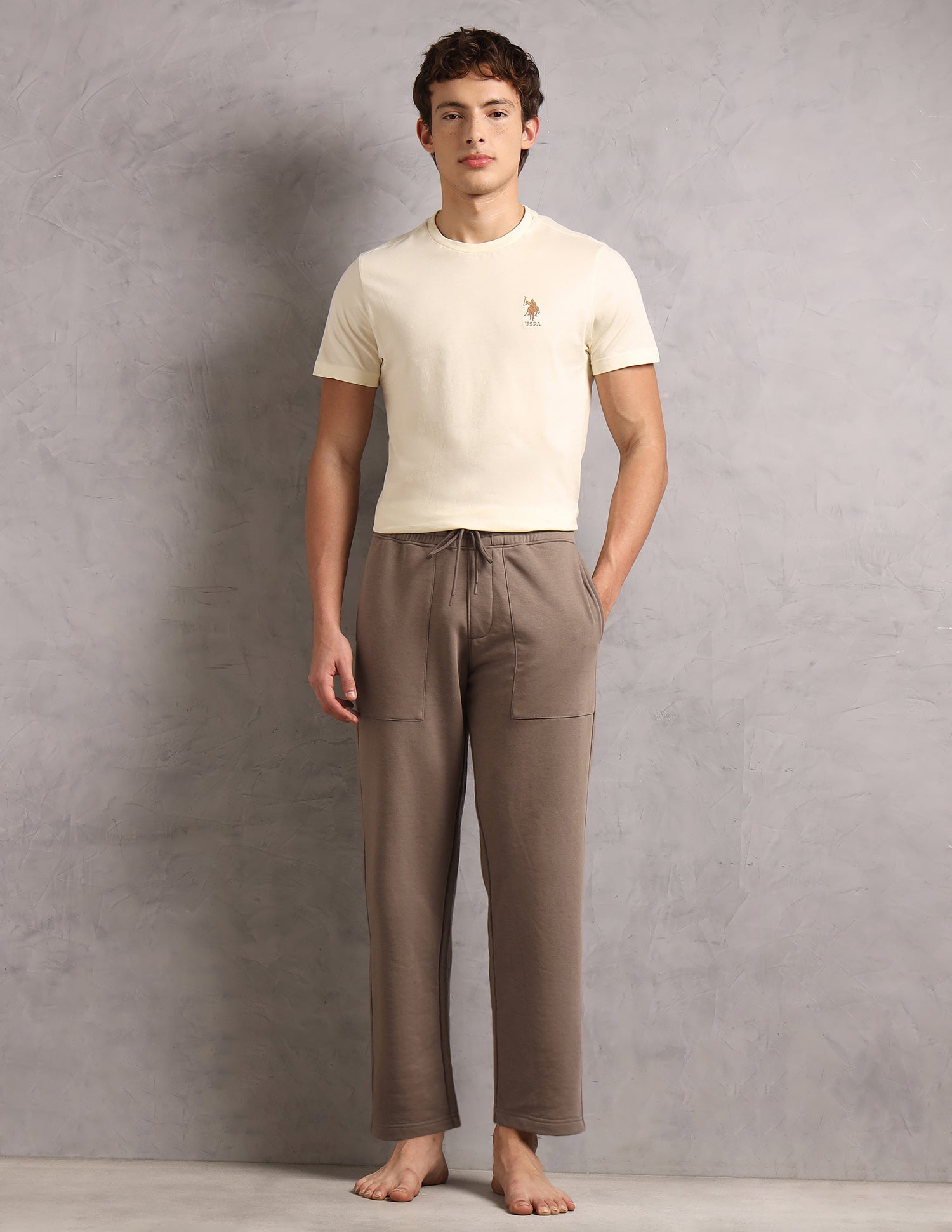 Baggy Fit Cotton Terry OR006 Lounge Pants - Pack Of 1 Dark Grey - U.S. Polo Assn. India | Large