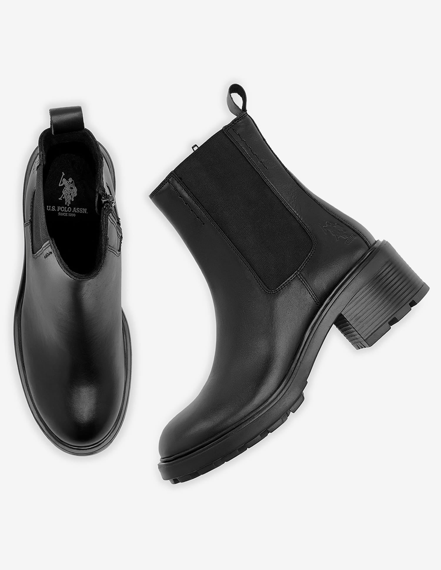 Mynta Leather Chelsea Boots Black - U.S. Polo Assn. India | Large