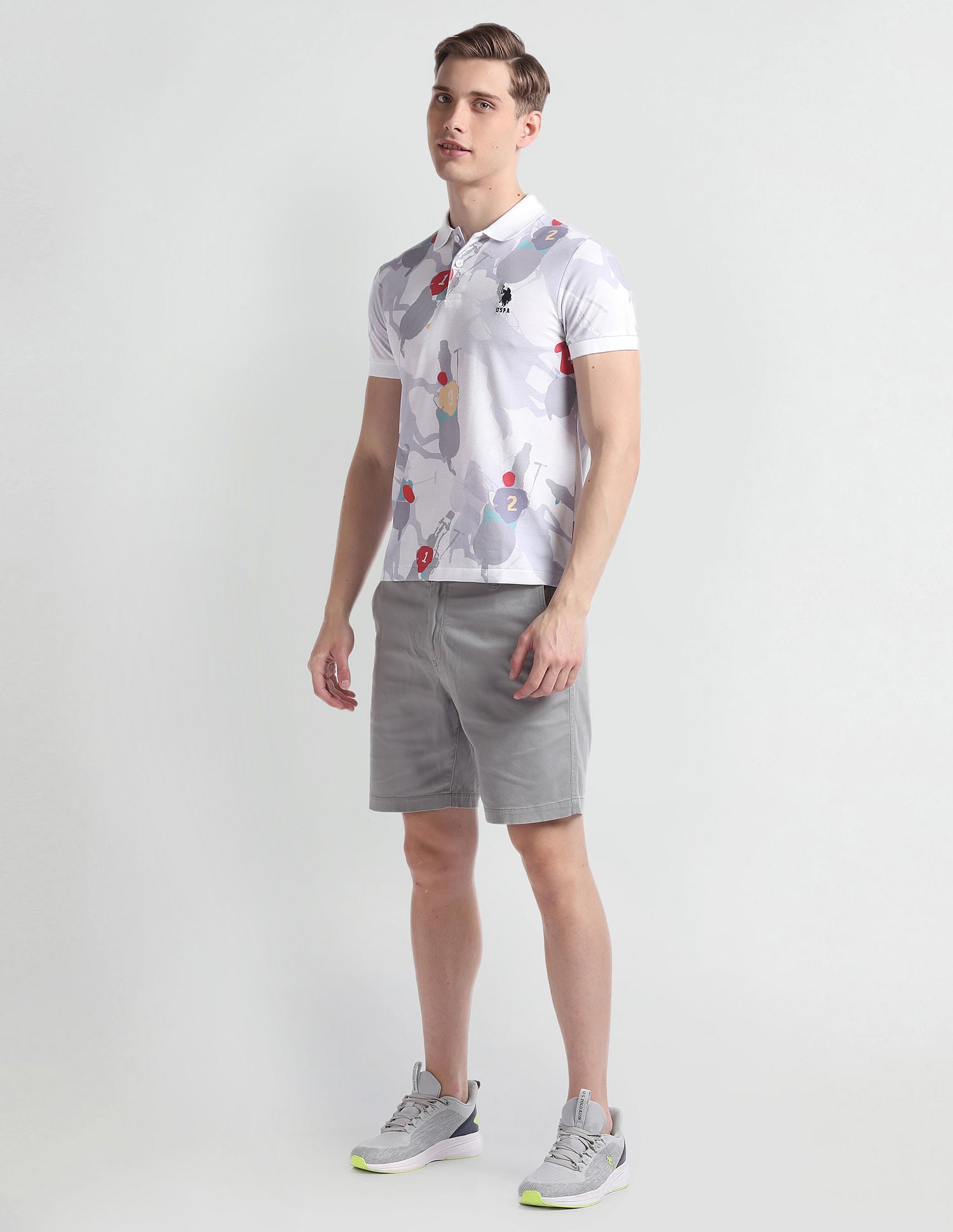 Graphic Print Pique Polo Shirt Lavender - U.S. Polo Assn. India | Large