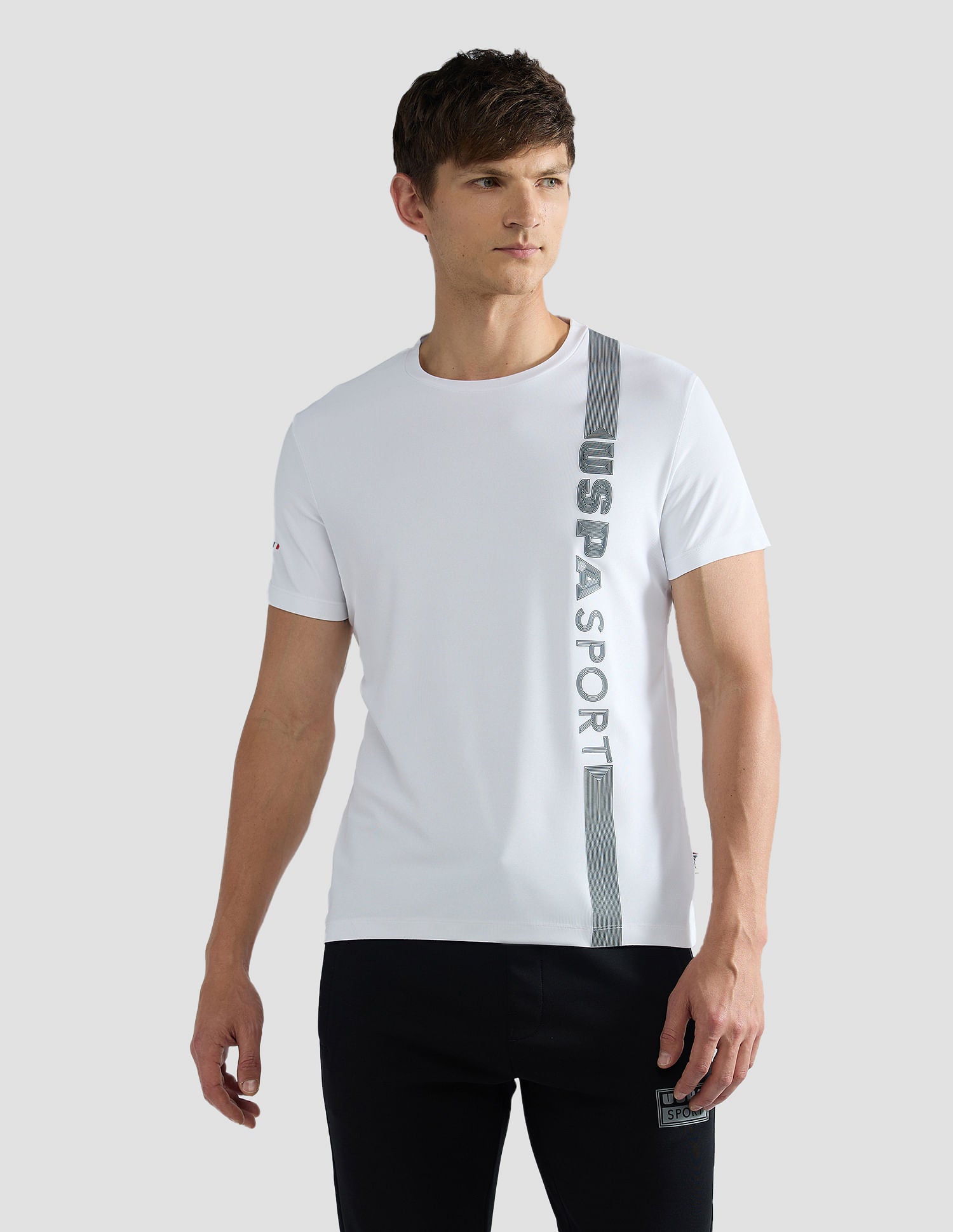 Brand Stripe Honeycomb T-Shirt White - U.S. Polo Assn. India | Large