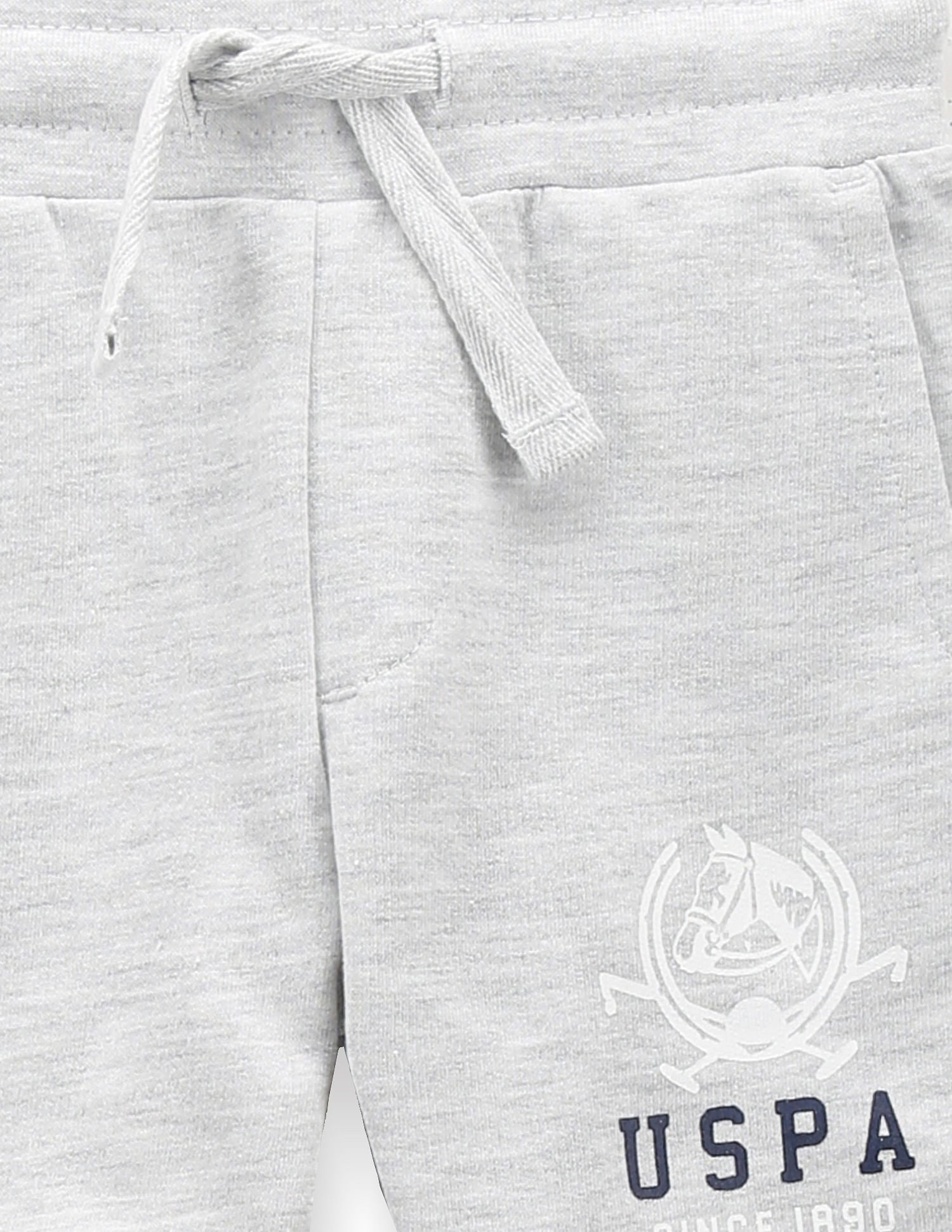 Boys Stretch Cotton Knit Shorts Light Grey - U.S. Polo Assn. India | Large