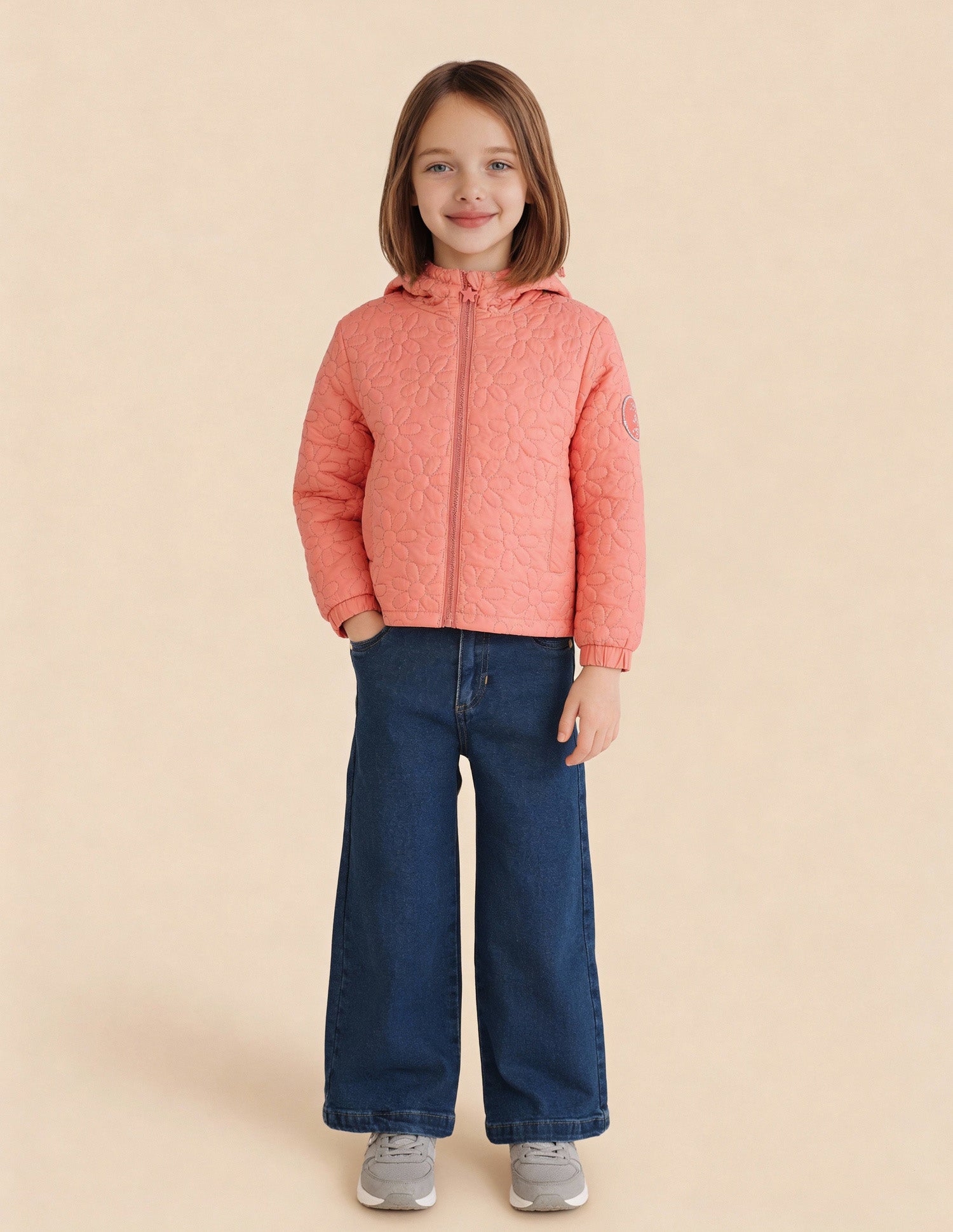 Girls Floral Quilted Jacket Light Pink - U.S. Polo Assn. India | Large