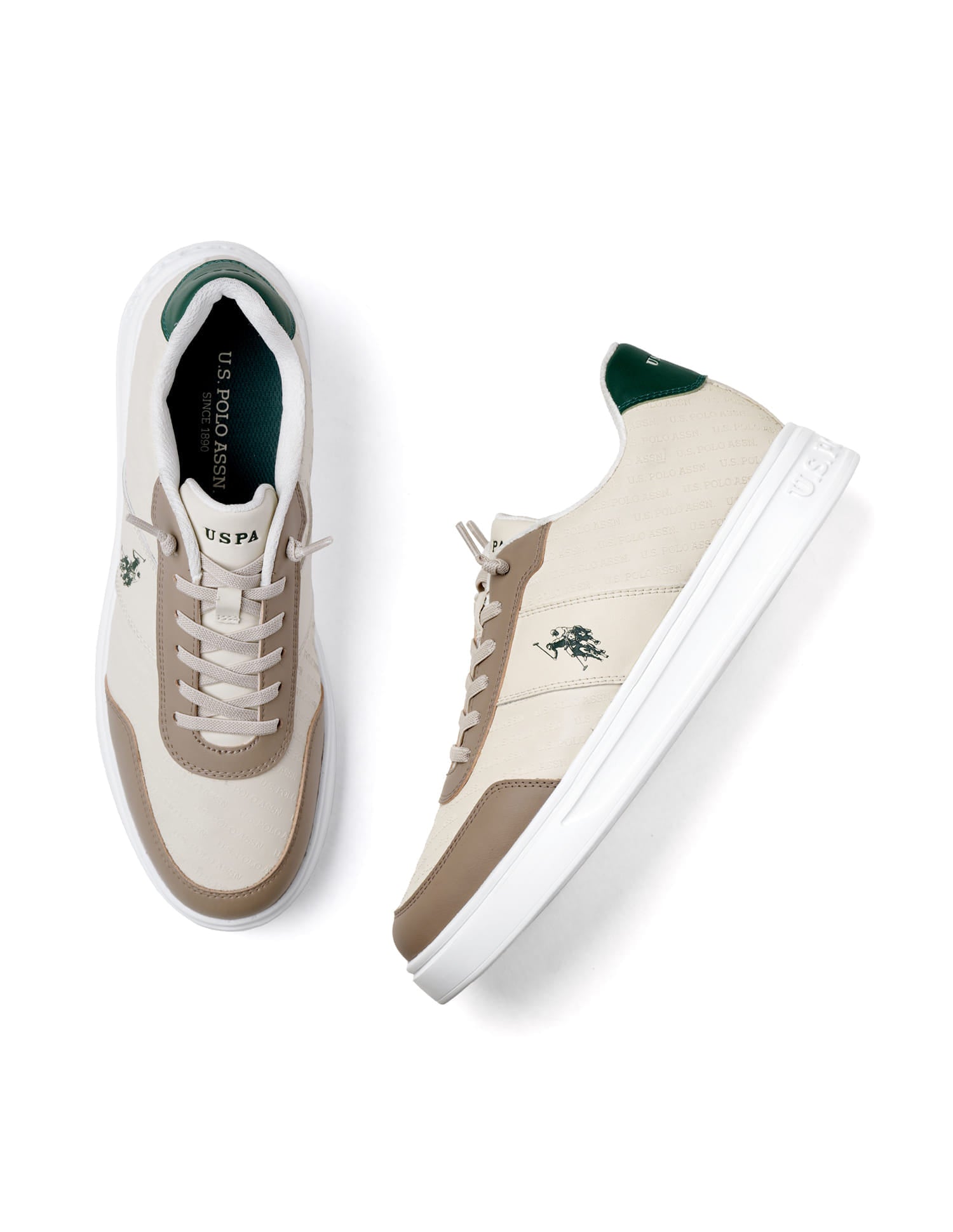 Brand Embossed Cort 2.0 Sneakers Beige - U.S. Polo Assn. India | Large