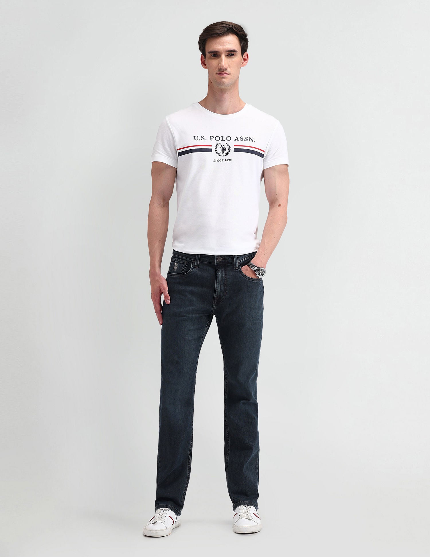 Slim Straight Fit Blue Jeans Dark-Blue - U.S. POLO ASSN. | Large