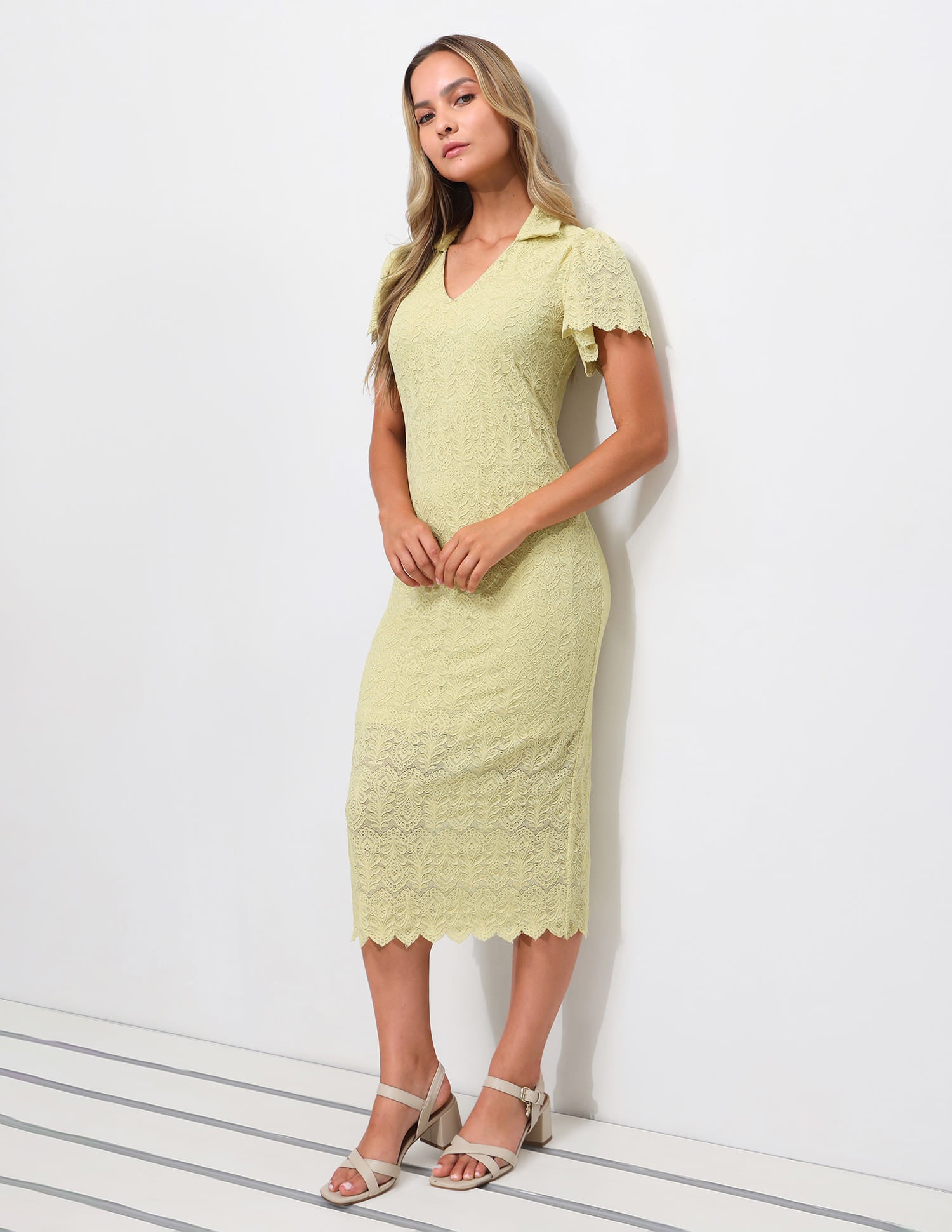 Polo Collar Lace Dress Green - U.S. Polo Assn. India | Large