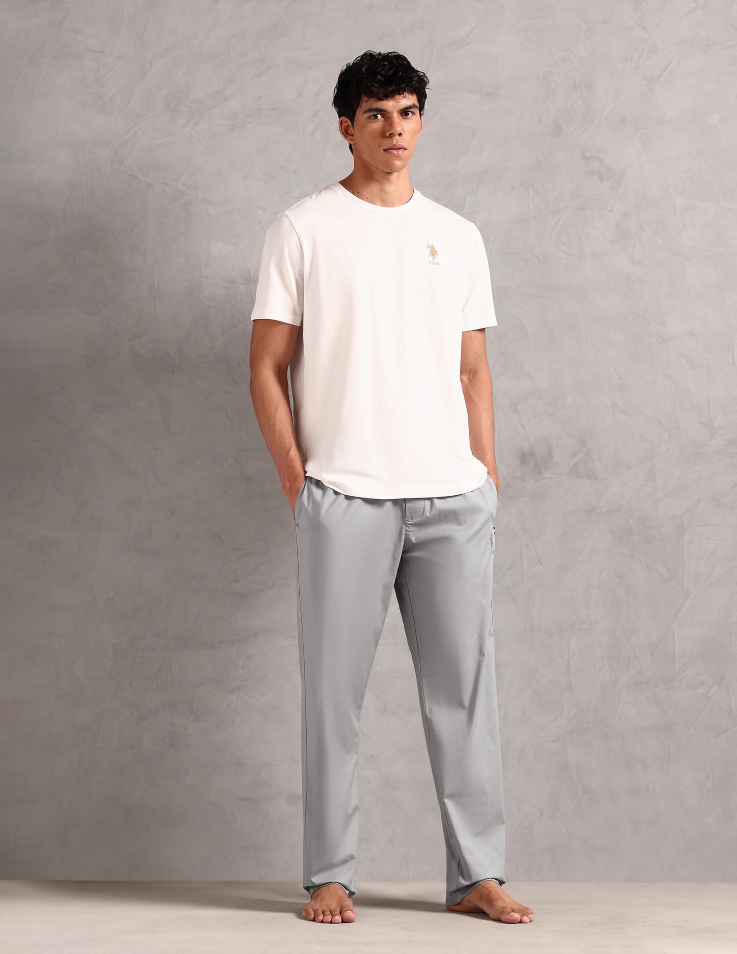 Relaxed Fit Solid LP003 Lounge Pants - Pack Of 1 Ultimate Gray - U.S. Polo Assn. India | Large