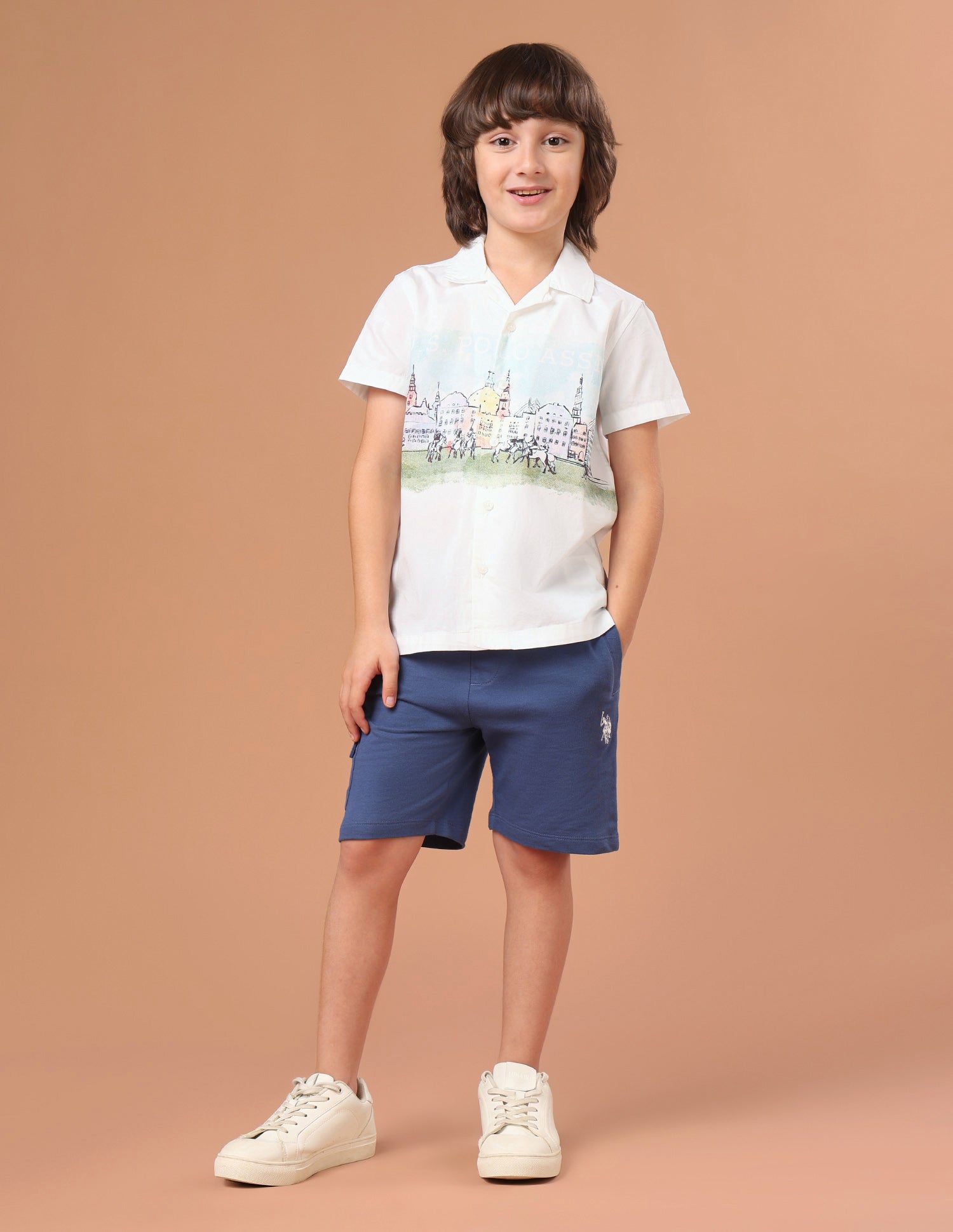 Graphic Brand Printed Regular Fit Shirt White - U.S. Polo Assn. India | Large