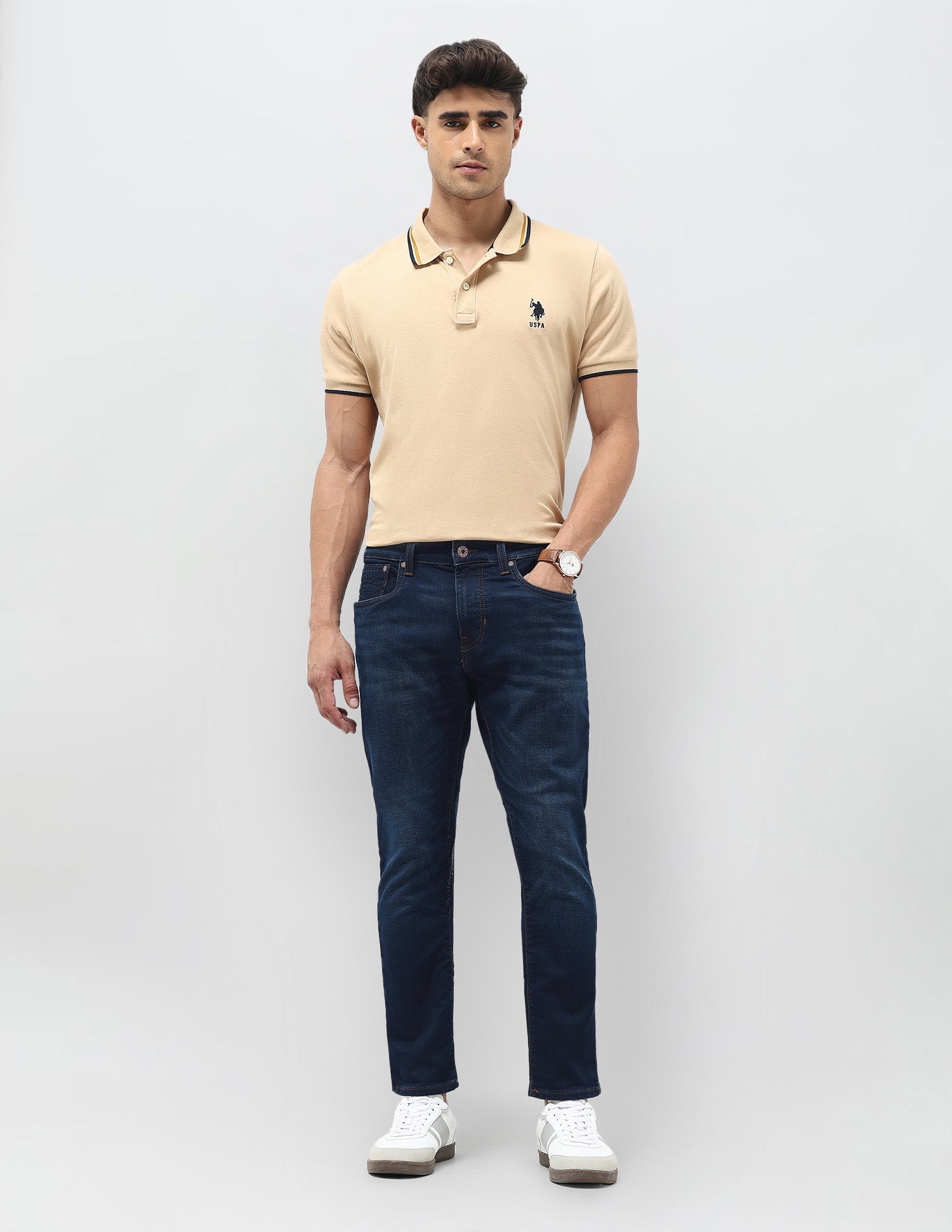 Henry Tapered Fit Blue Jeans Dark Blue - U.S. POLO ASSN. | Large