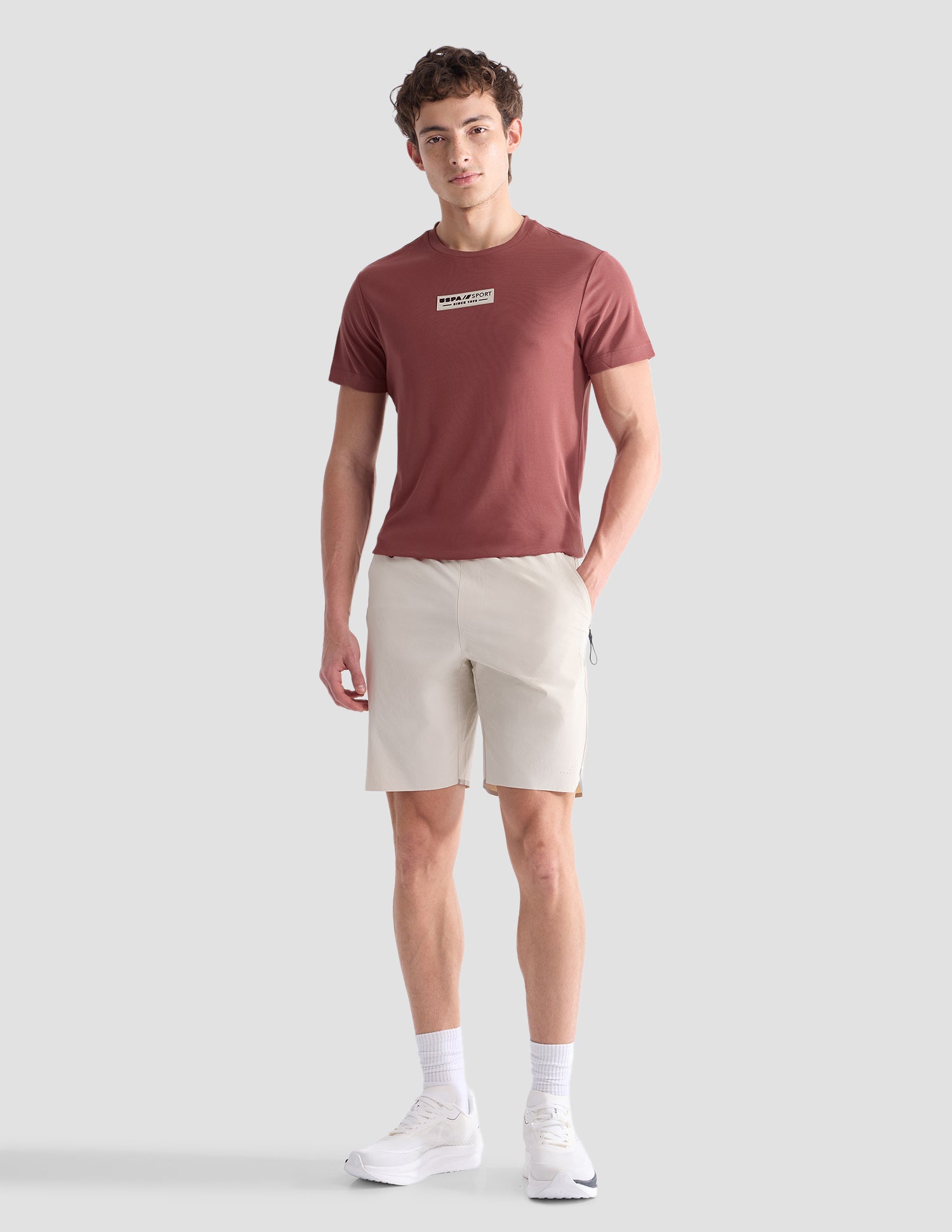 Solid Slim Fit Active T-Shirt Dark Pink - U.S. Polo Assn. India | Large